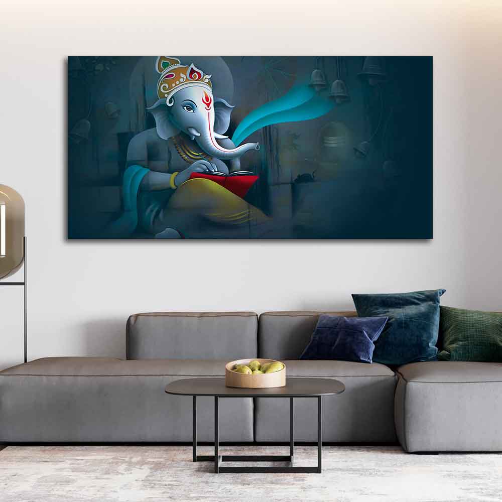 Shri Ganpati Ganesha Canvas Wall Painting - Image 2