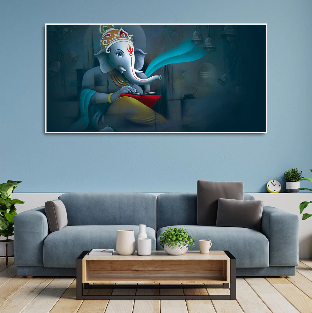 Shri Ganpati Ganesha Canvas Wall Painting - Image 3