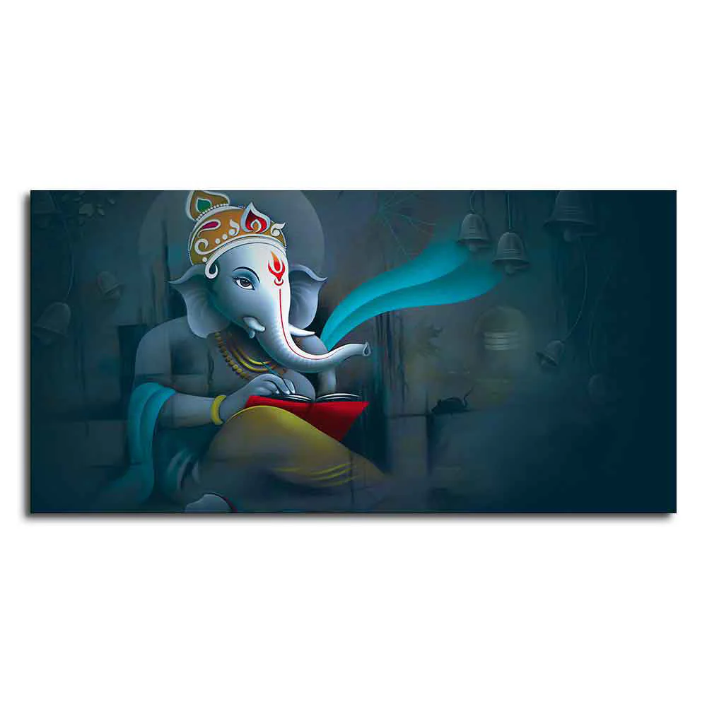 Shri Ganpati Ganesha Canvas Wall Painting - Image 4