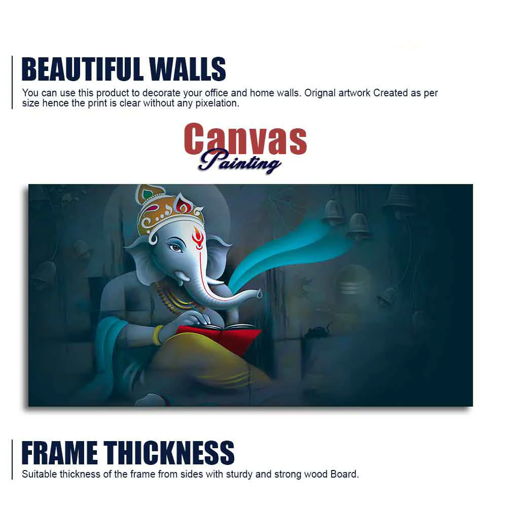 Shri Ganpati Ganesha Canvas Wall Painting - Image 6