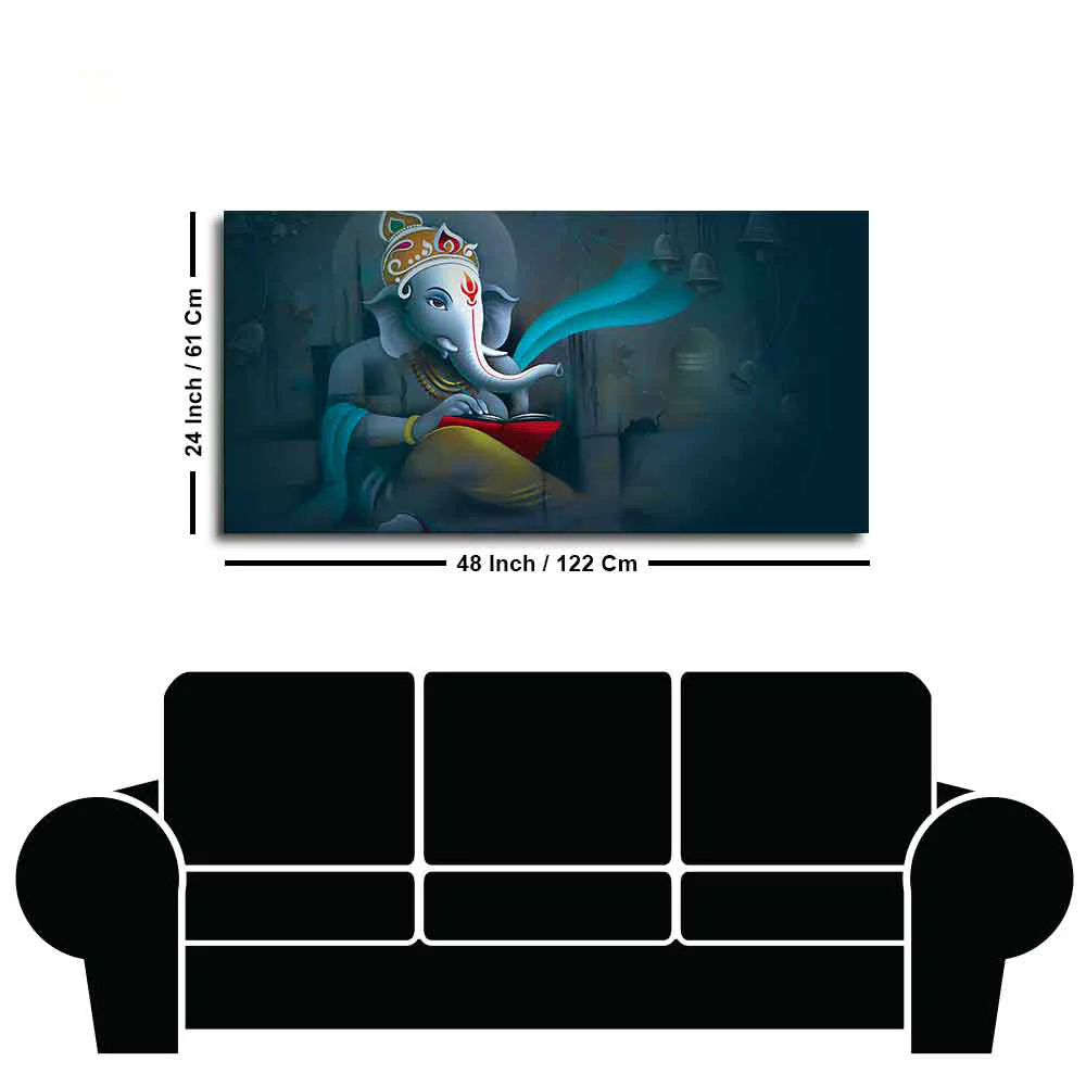 Shri Ganpati Ganesha Canvas Wall Painting - Image 7