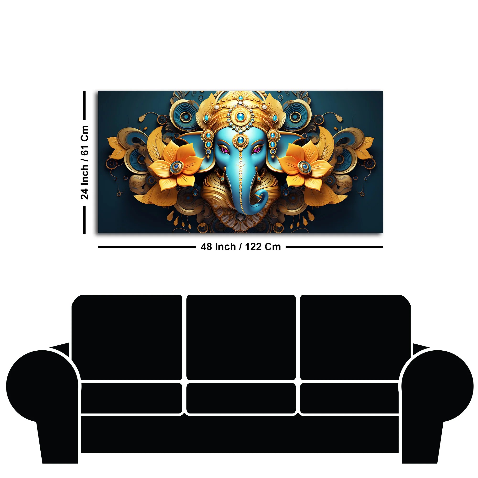 Auspicious Vighnaharta Ganesha Canvas Wooden Wall Painting - Image 7