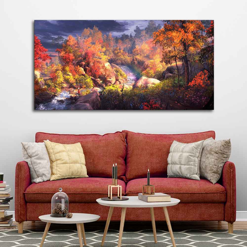 Autumn Season Nature's Scenery Wall Painting - Image 2