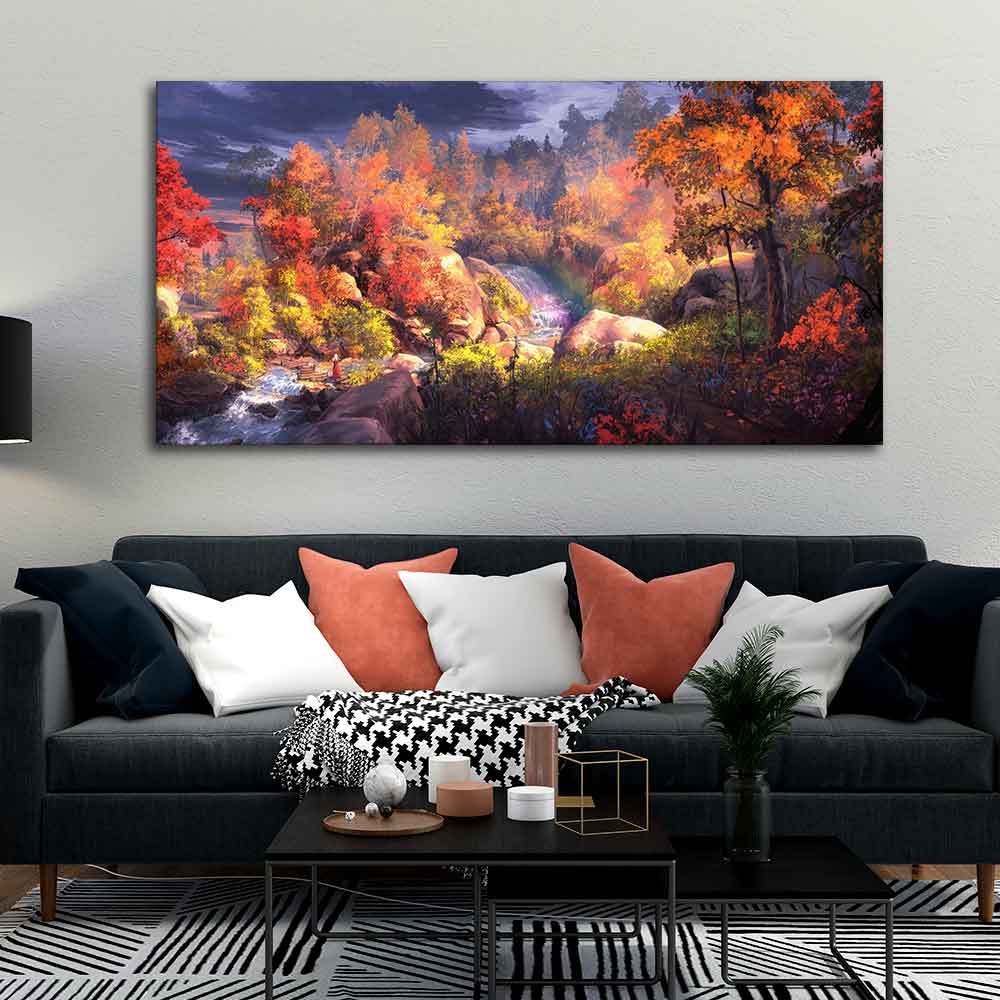 Autumn Season Nature's Scenery Wall Painting - Image 3