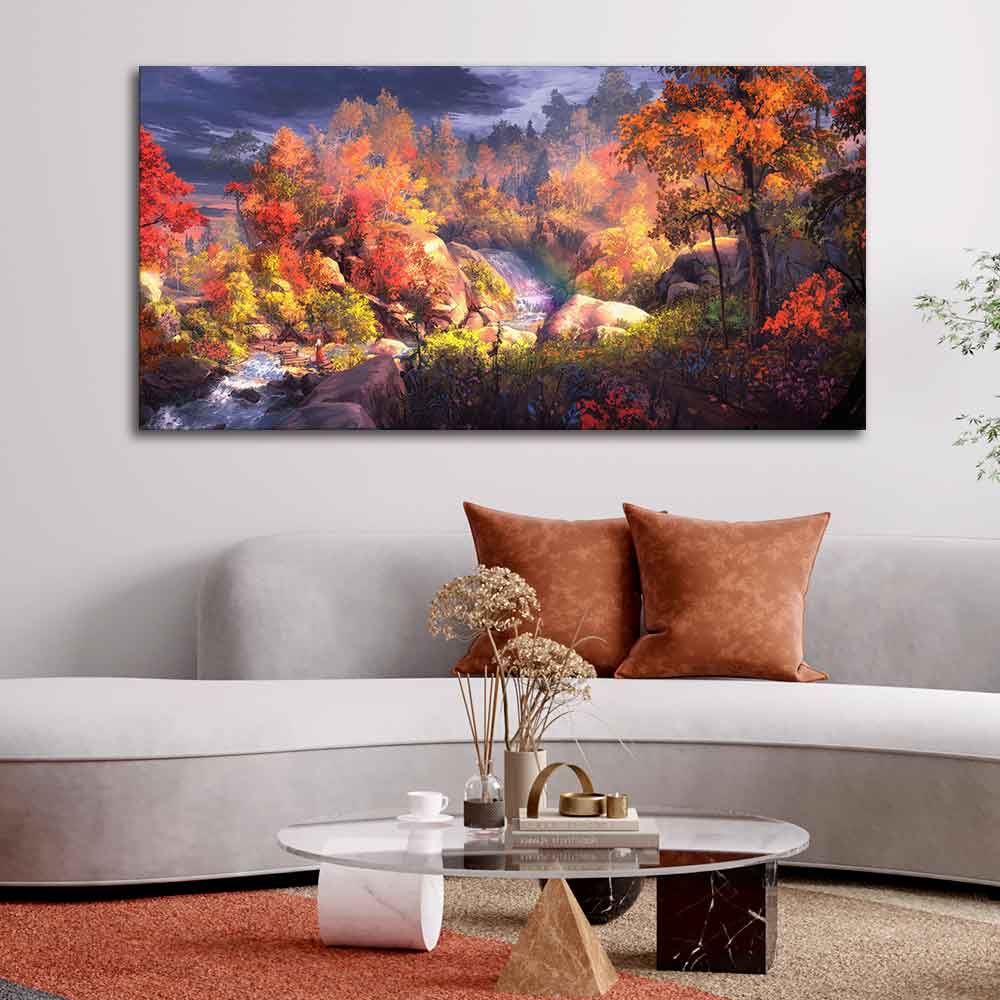 Autumn Season Nature's Scenery Wall Painting - Image 4