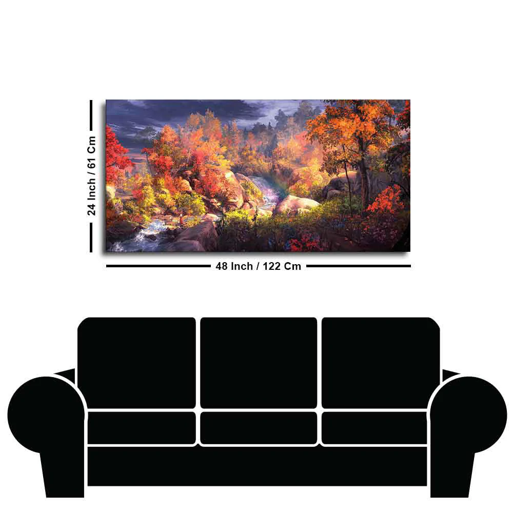 Autumn Season Nature's Scenery Wall Painting - Image 7
