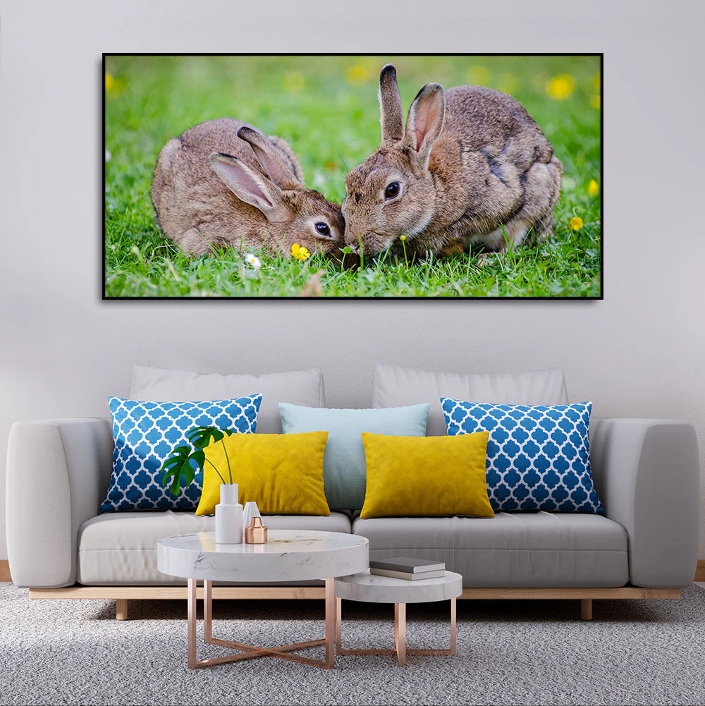 Baby Bunnies in Garden Canvas Wall Painting - Image 3