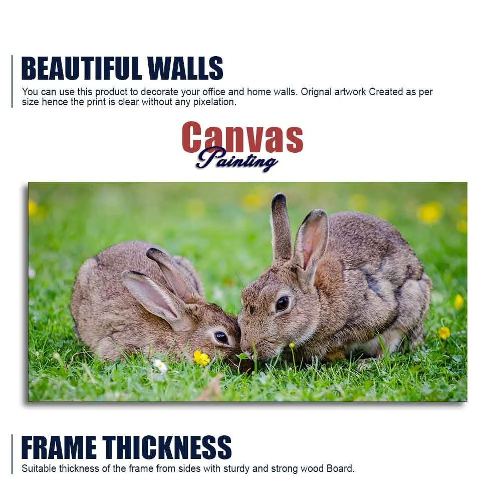 Baby Bunnies in Garden Canvas Wall Painting - Image 6