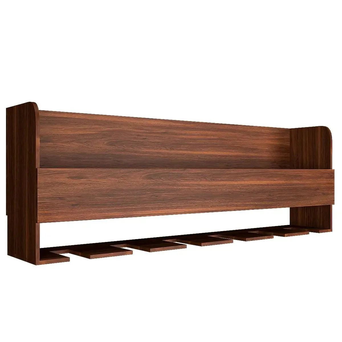 Backlit MDF Bar Mini Bar Shelf Cabinet in Walnut Finish - Image 5