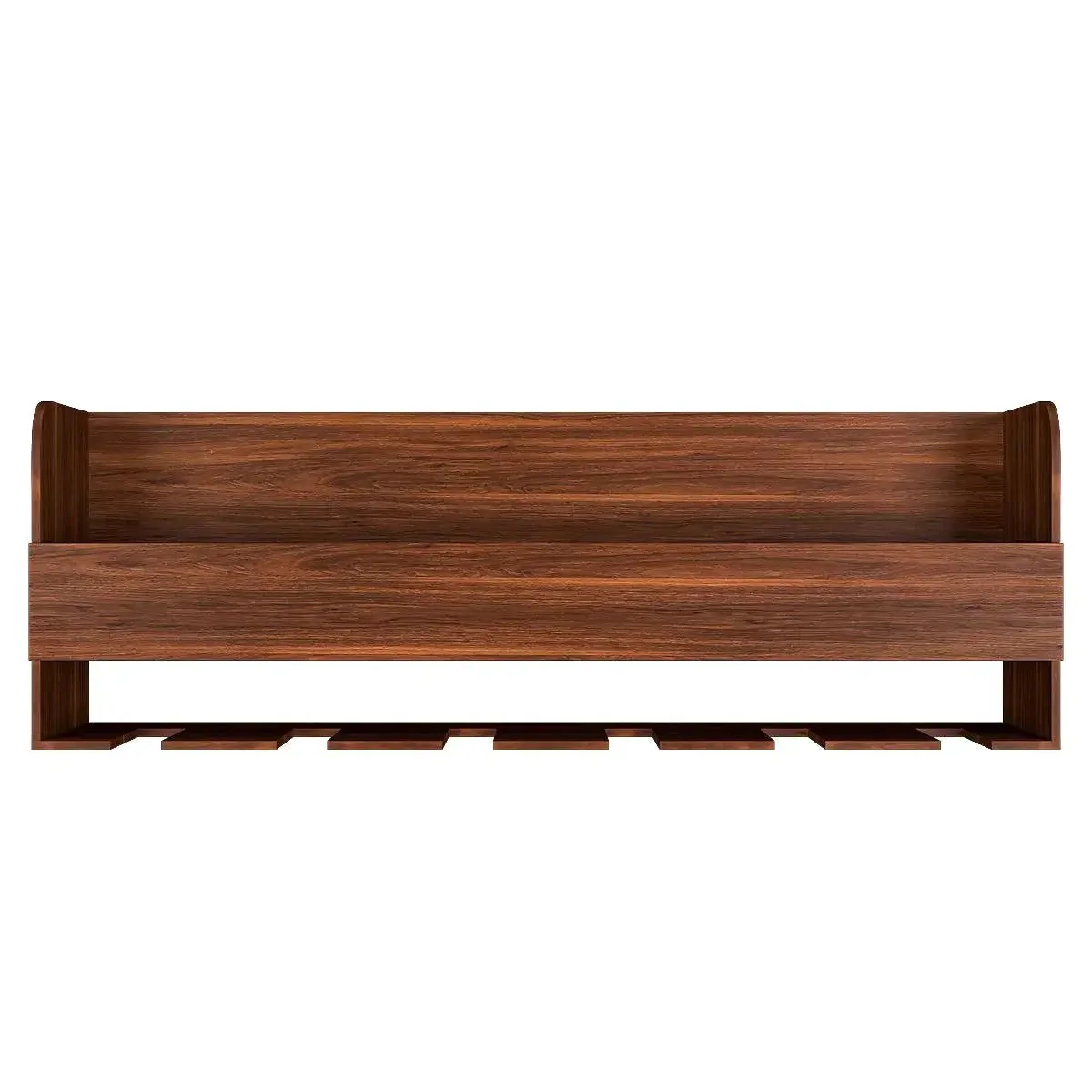 Backlit MDF Bar Mini Bar Shelf Cabinet in Walnut Finish - Image 6