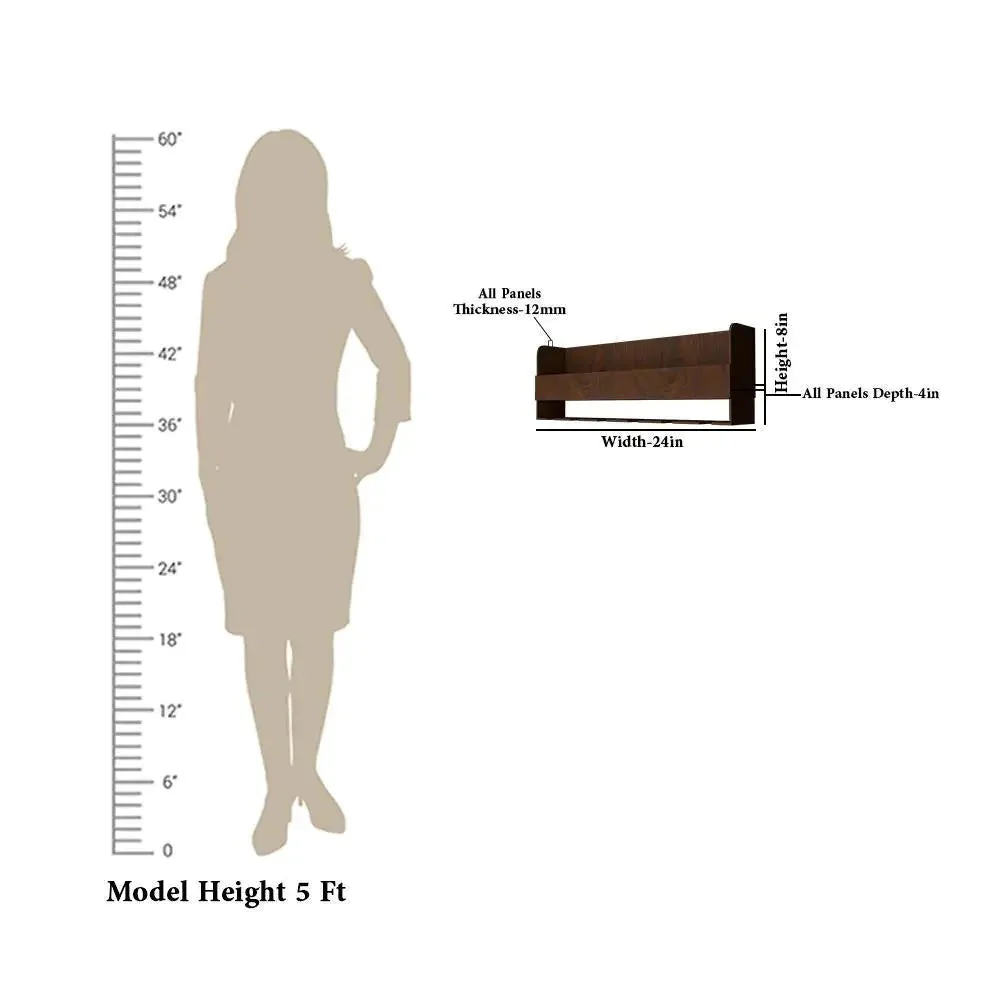 Backlit MDF Bar Mini Bar Shelf Cabinet in Walnut Finish - Image 7