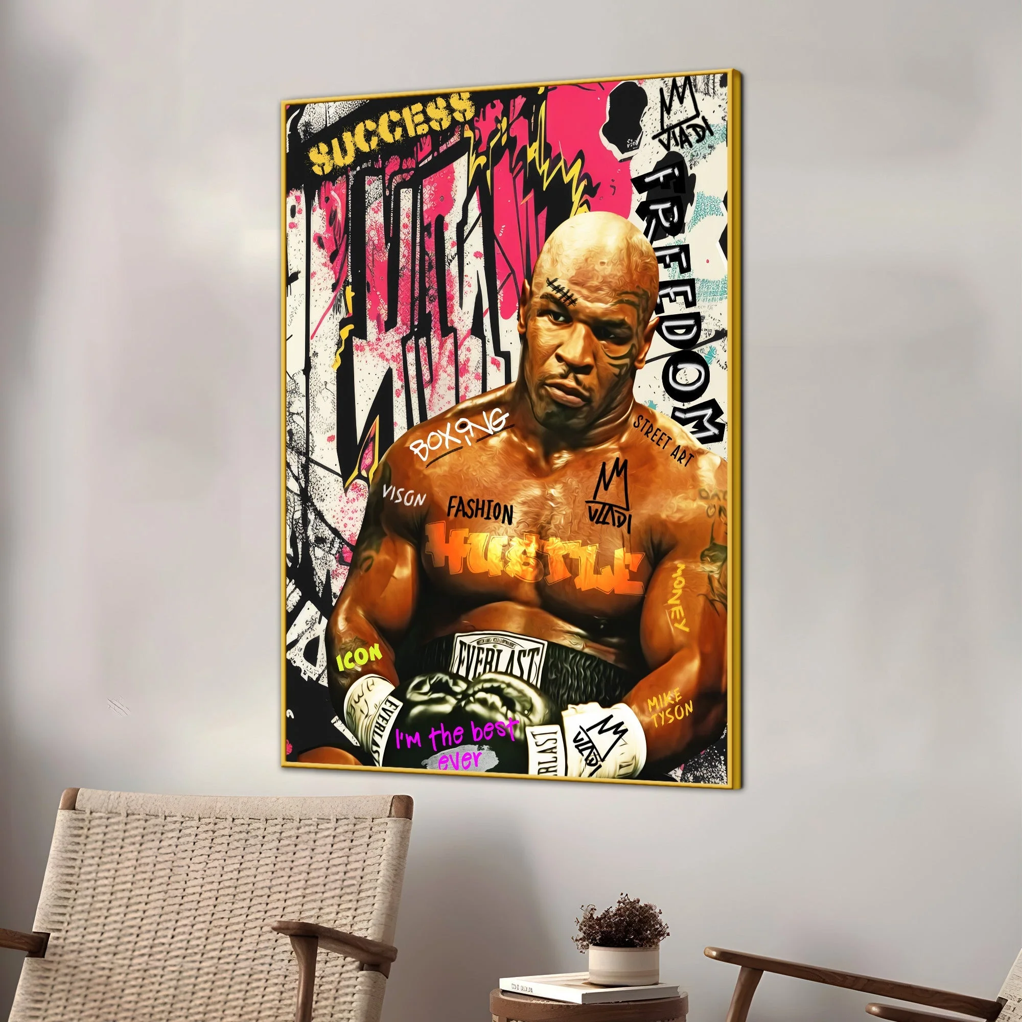 Baddest Man On The Planet Mike Tyson Cotton Canvas Wall Painting - Image 3