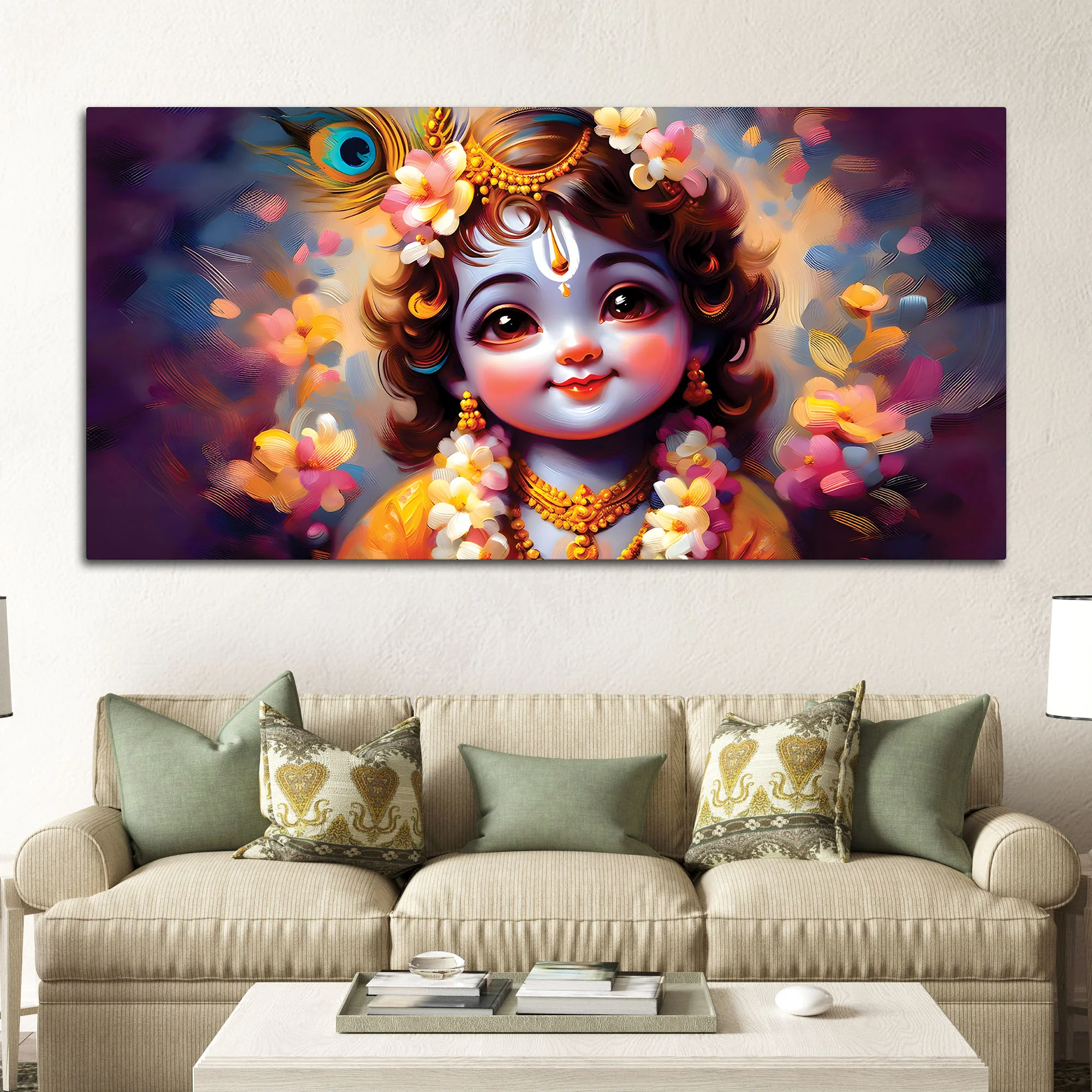 Bal Gopal Cute Canvas Painting for Living Room & Kids Room - Image 3