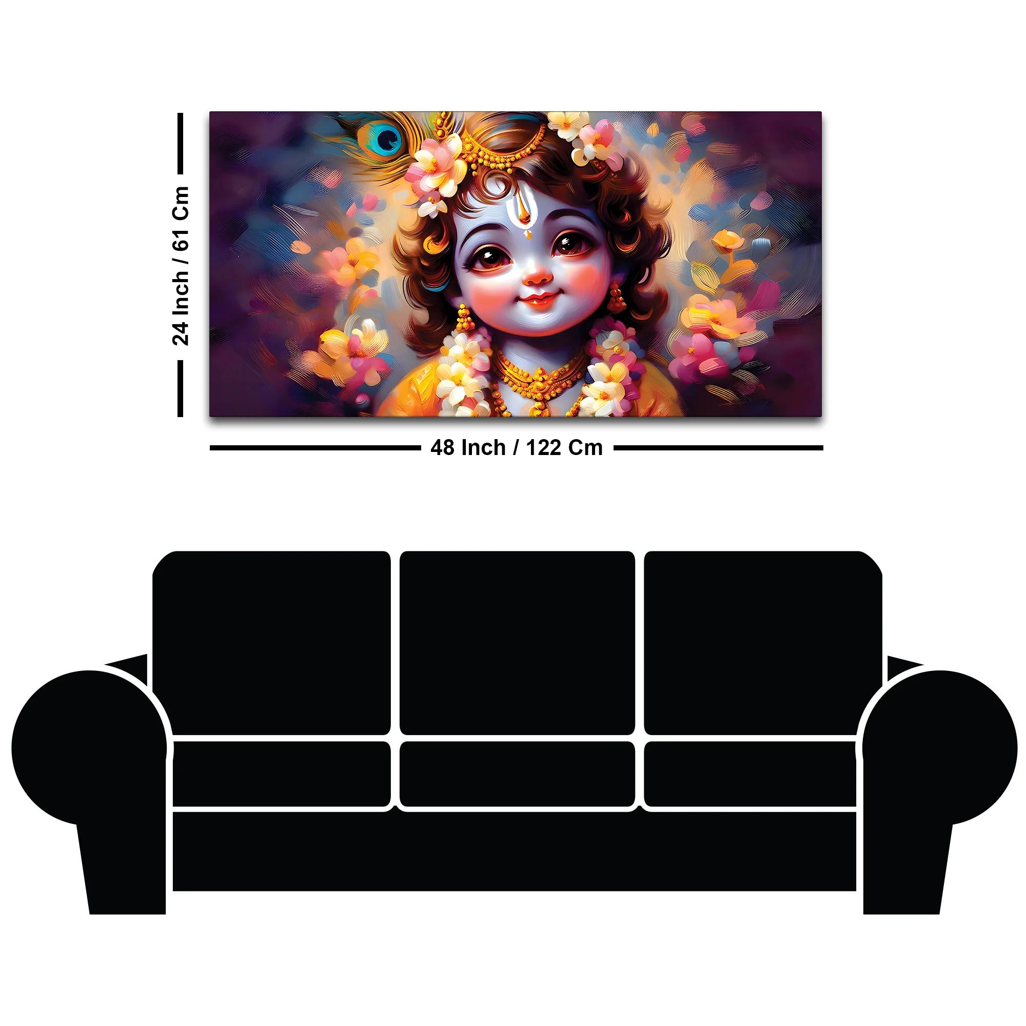 Bal Gopal Cute Canvas Painting for Living Room & Kids Room - Image 8