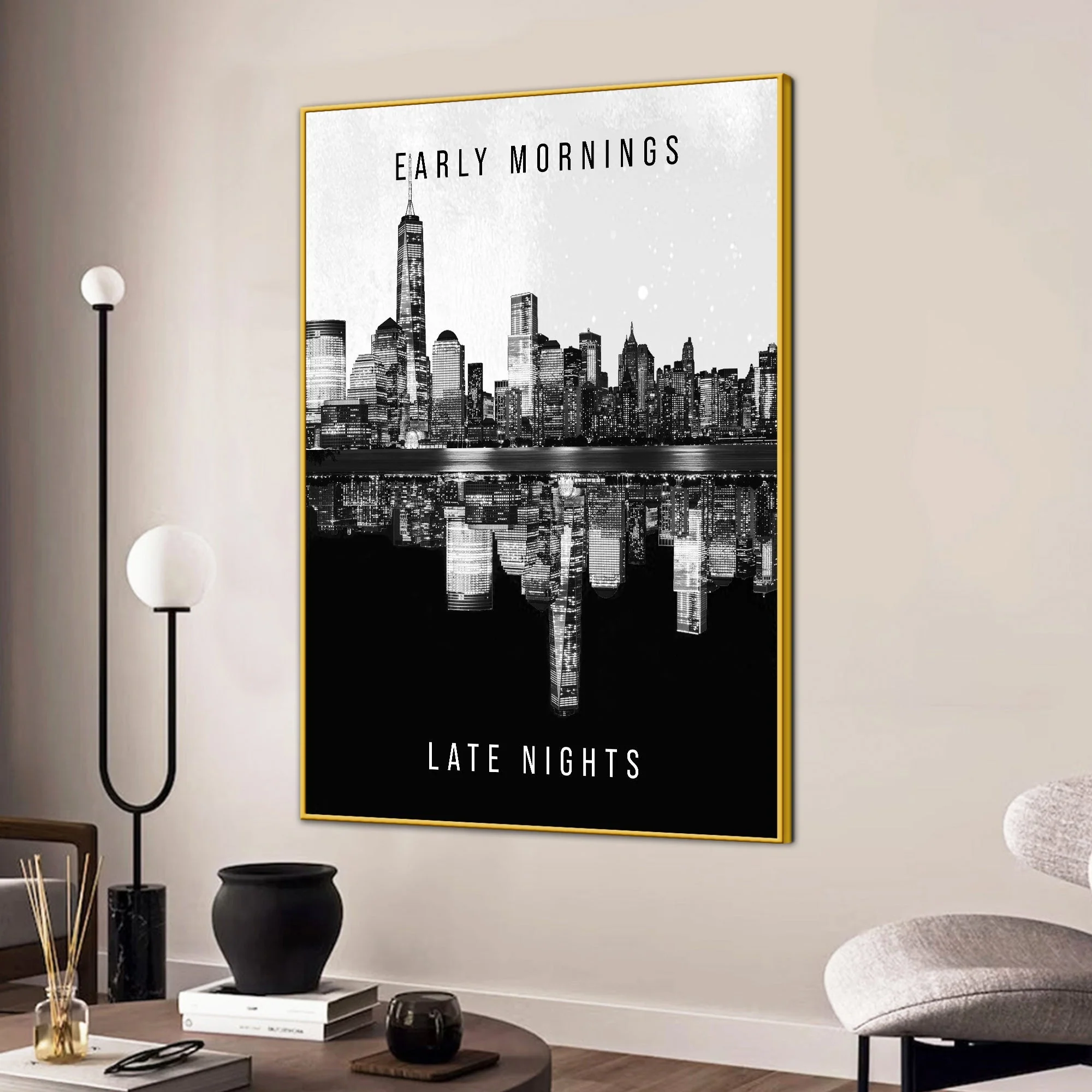 Balance Between Day And Night Cotton Canvas Wall Painting - Image 3