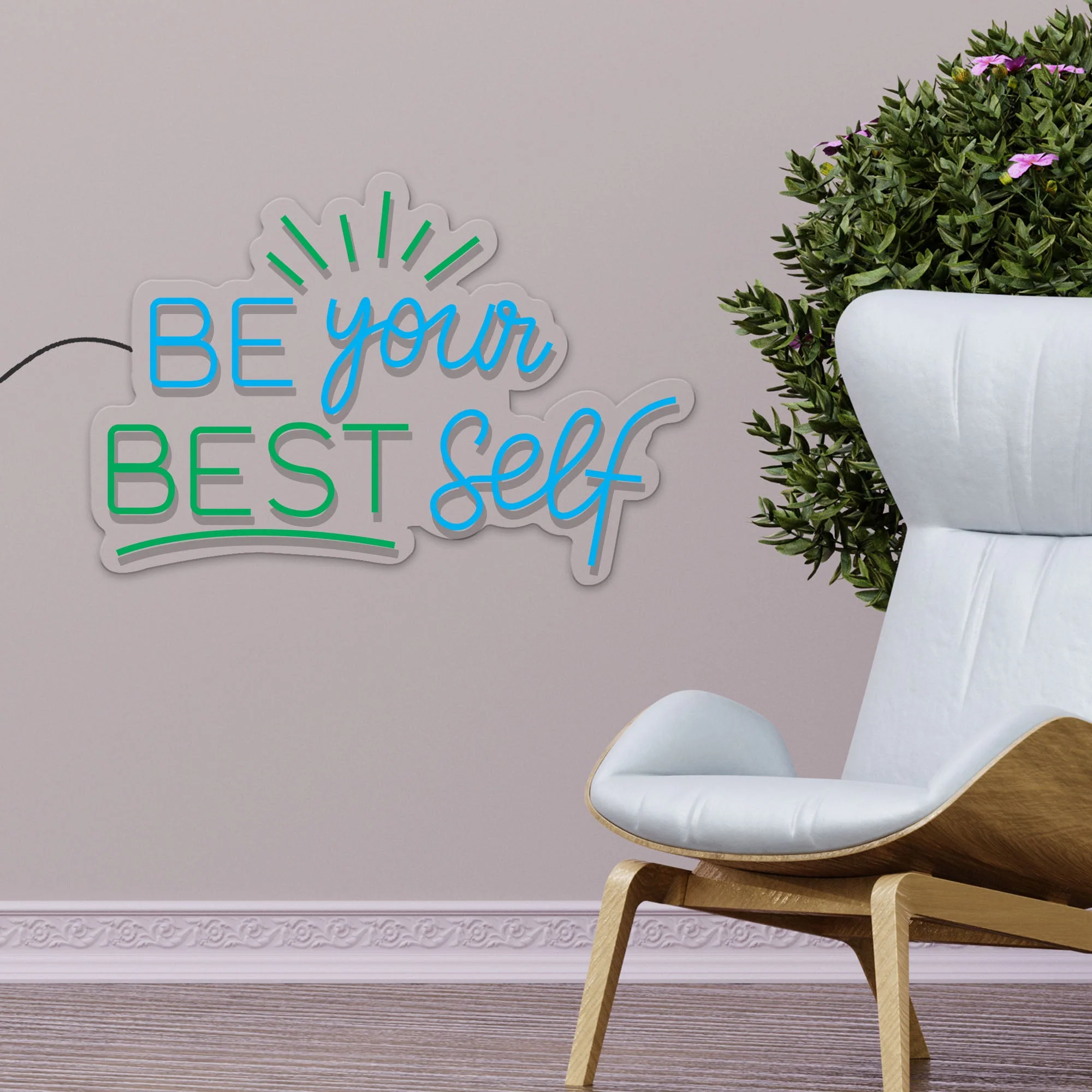 Be Your Best Self Inspirational Text Neon Sign LED Light - Image 2
