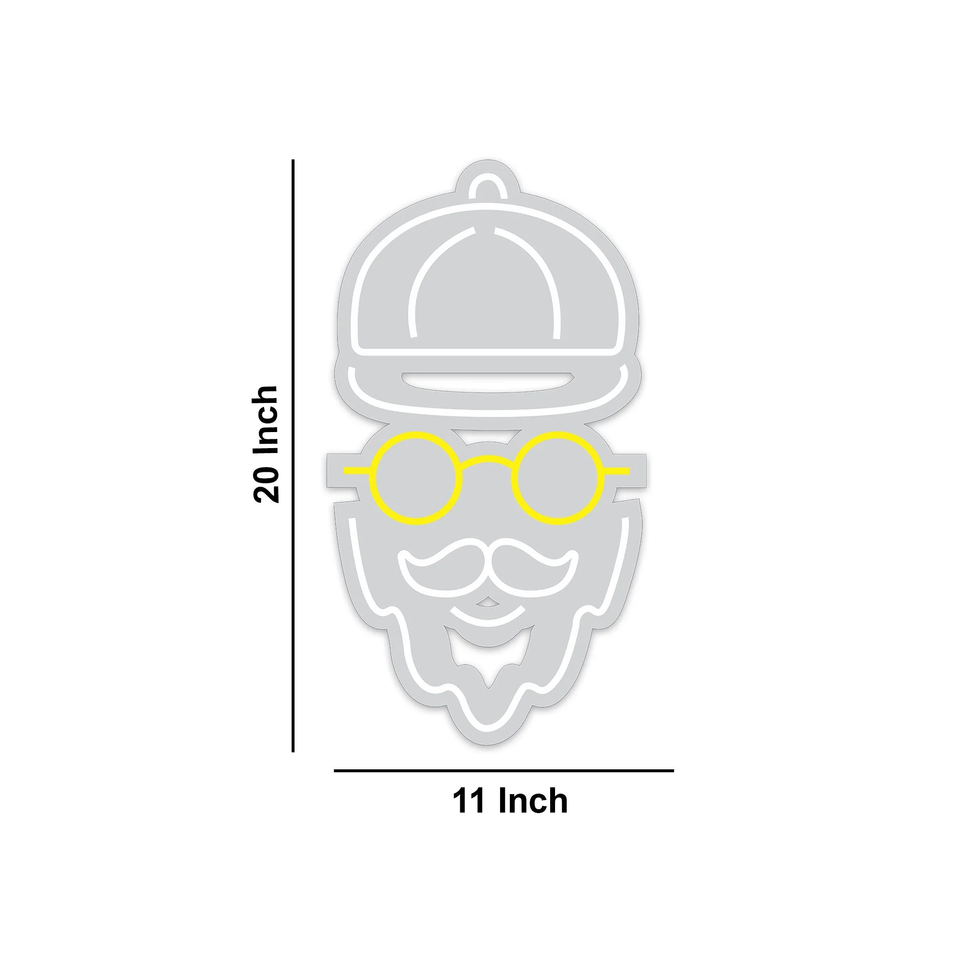 Bearded Hipster with Glass Neon Sign LED Light - Image 3