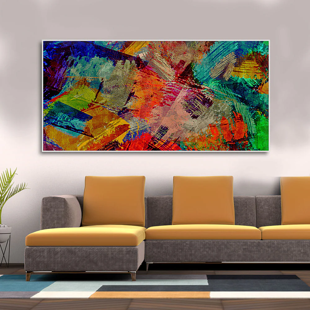 Beautiful Abstract Colorful Textured art Premium Canvas Wall Painting - Image 3