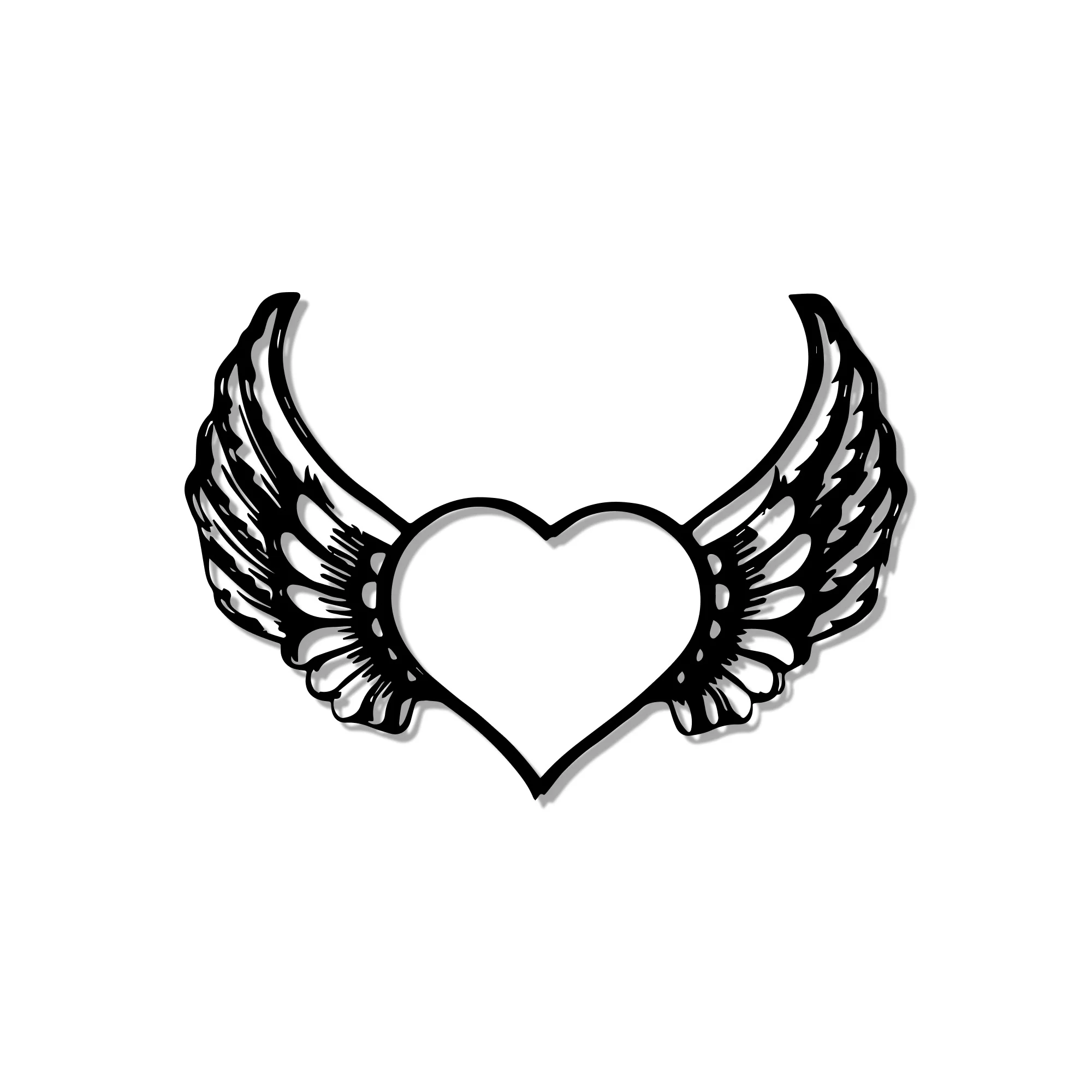 Beautiful Angel Heart Design Metal Wall Art Decor - Image 3
