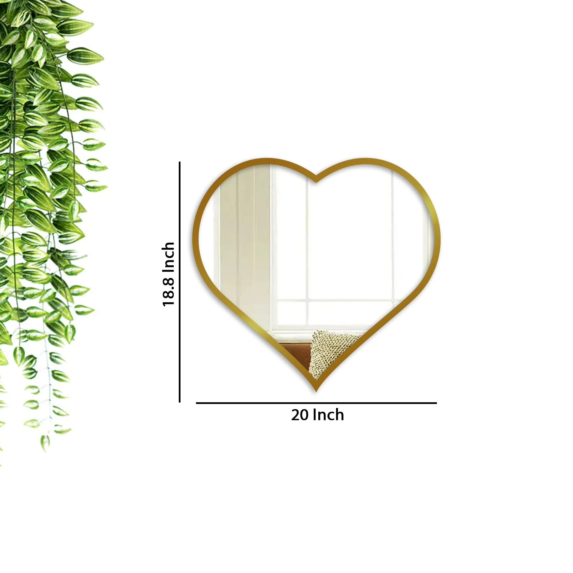 Beautiful Atractive Heart Shape Mirror with Golden Finish Frame - Image 4