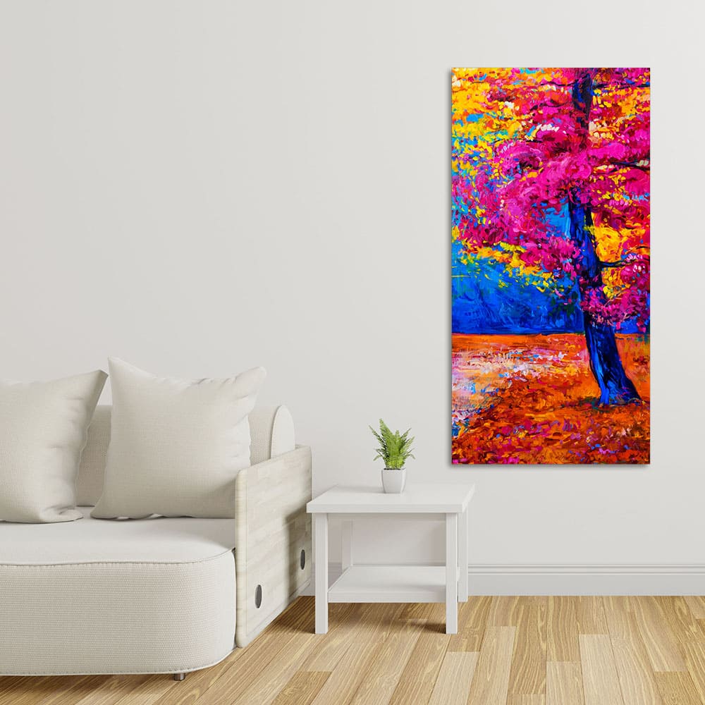 Beautiful Autumn Season Colorful Trees Wall Painting - Image 2
