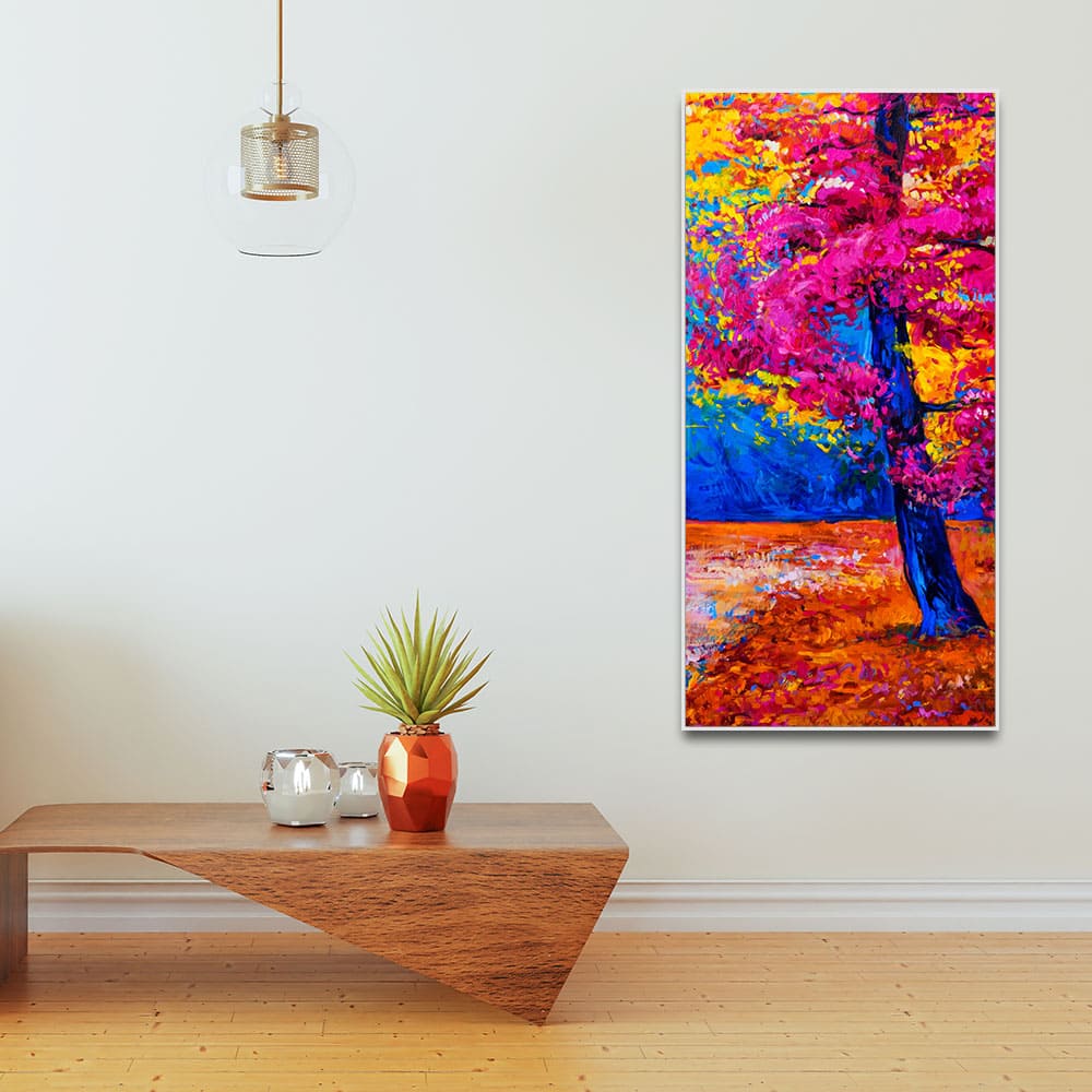 Beautiful Autumn Season Colorful Trees Wall Painting - Image 3