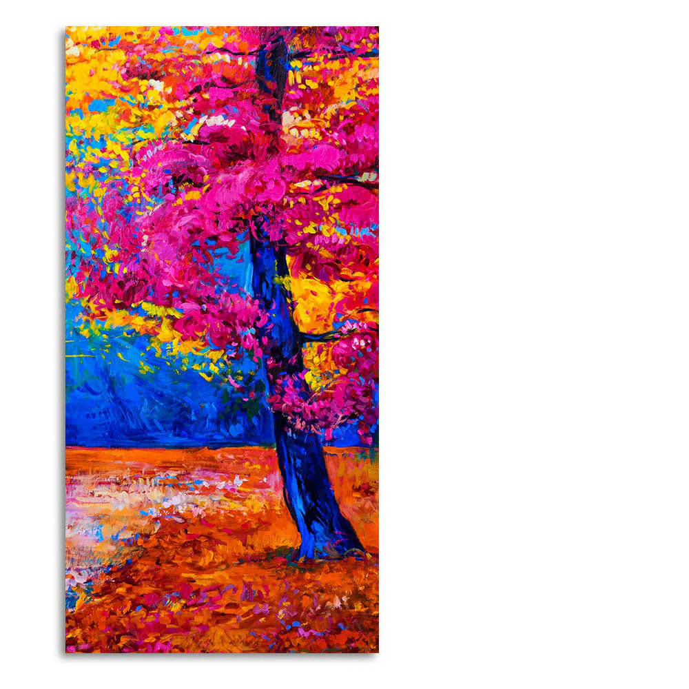 Beautiful Autumn Season Colorful Trees Wall Painting - Image 4