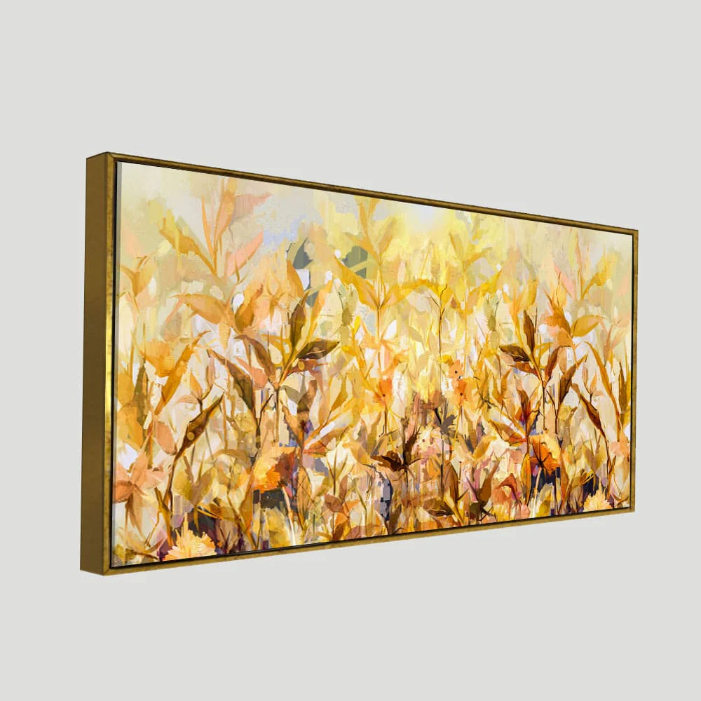 Beautiful Autumn Season with Yellow Leaves Canvas Wall Painting - Image 5