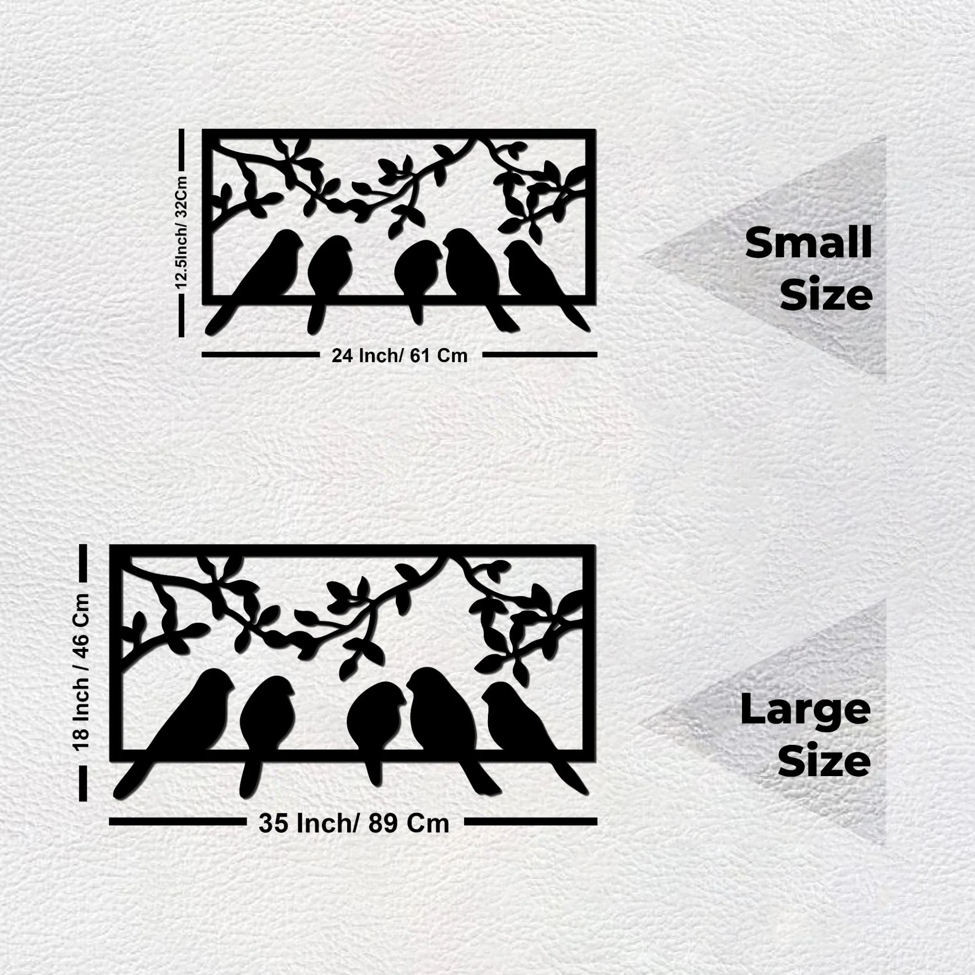Beautiful Birds on Branch Black Color Design Wooden Wall Hanging - Image 7
