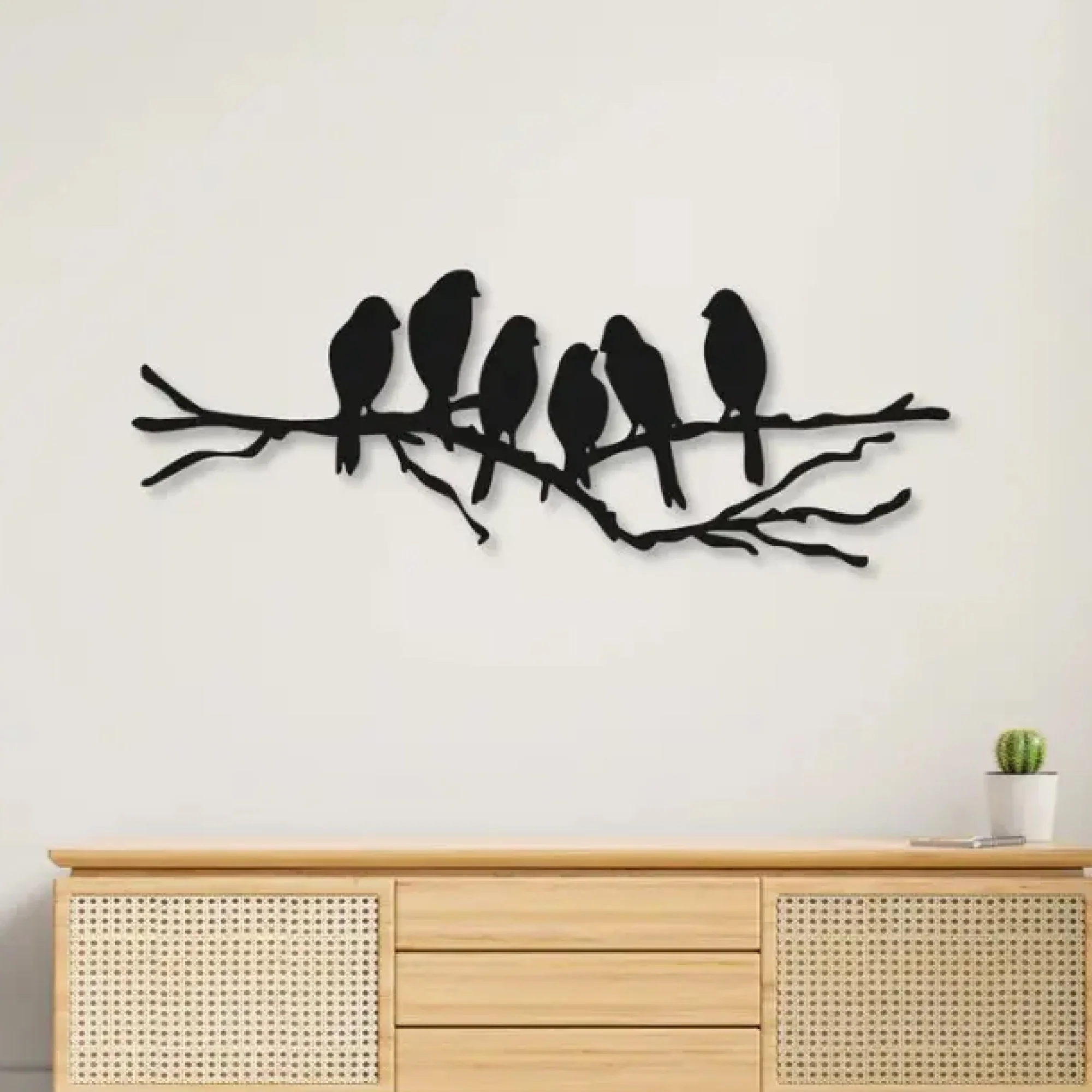 Beautiful Birds on Branch Metal Artwork Wall Decor - Image 2