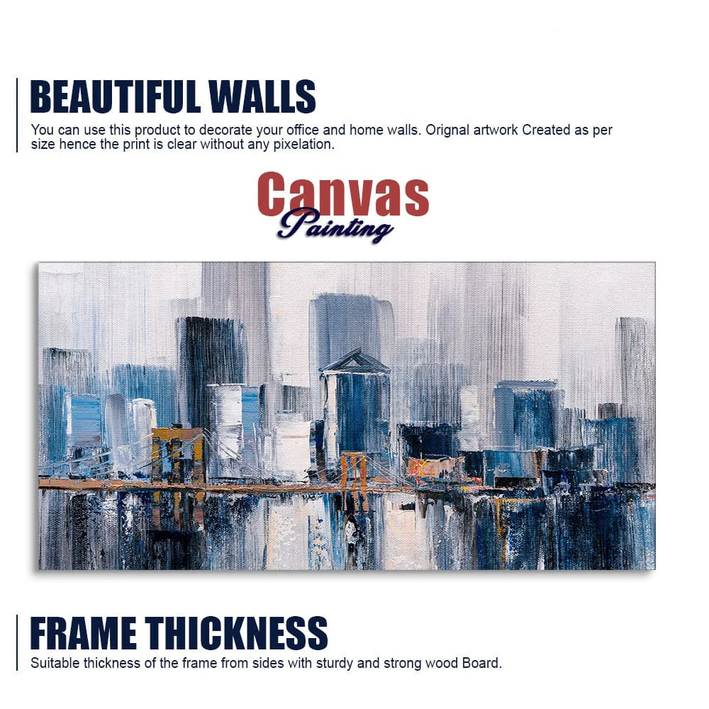 Beautiful Bridge of New York City Premium Canvas Wall Painting - Image 6