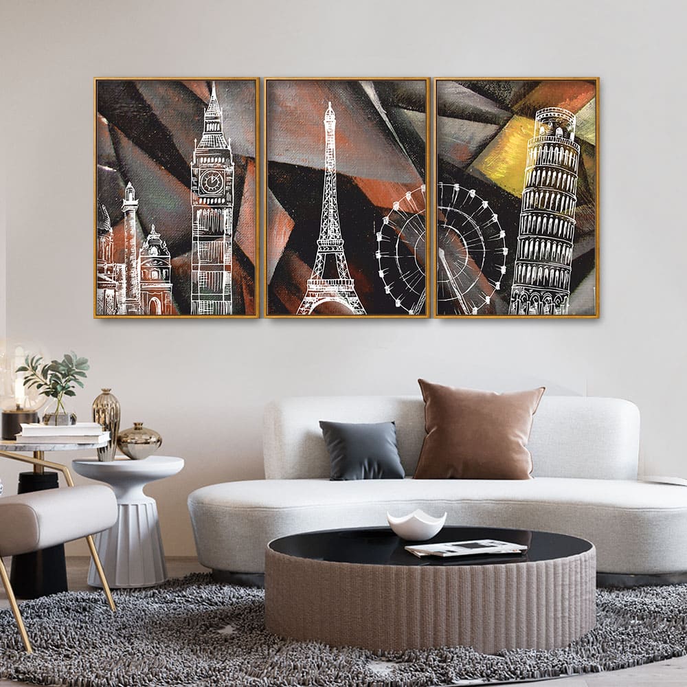Beautiful Canvas Abstract Floating Canvas Wall Painting Set of Three - Image 2
