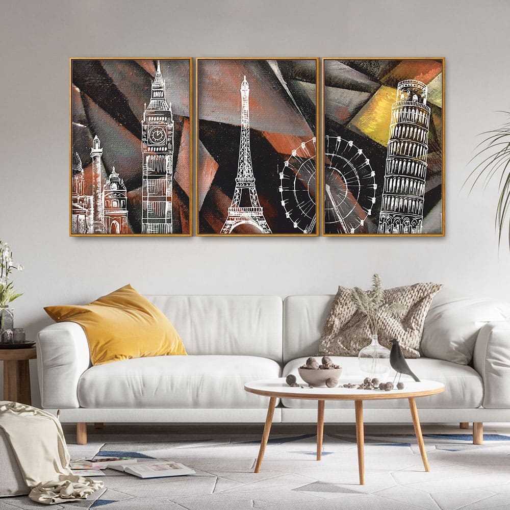 Beautiful Canvas Abstract Floating Canvas Wall Painting Set of Three - Image 3