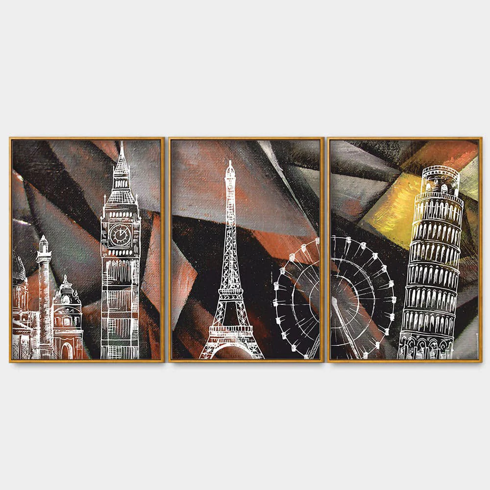 Beautiful Canvas Abstract Floating Canvas Wall Painting Set of Three - Image 4