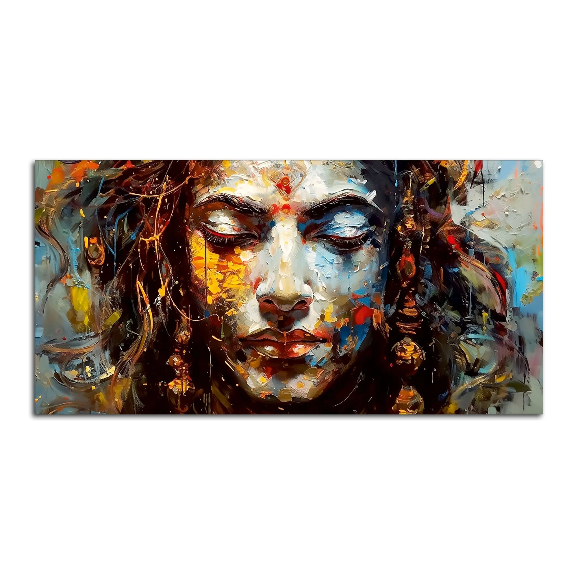 Beautiful Canvas Wall Painting of Artistic Colorful Women Face Art - Image 4