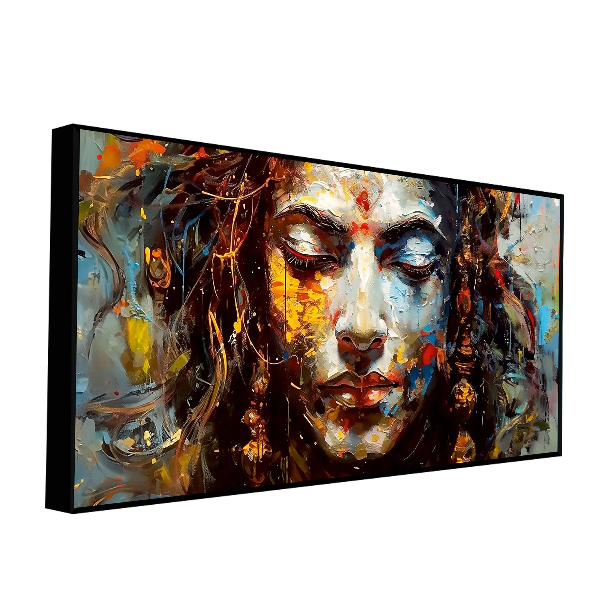 Beautiful Canvas Wall Painting of Artistic Colorful Women Face Art - Image 5