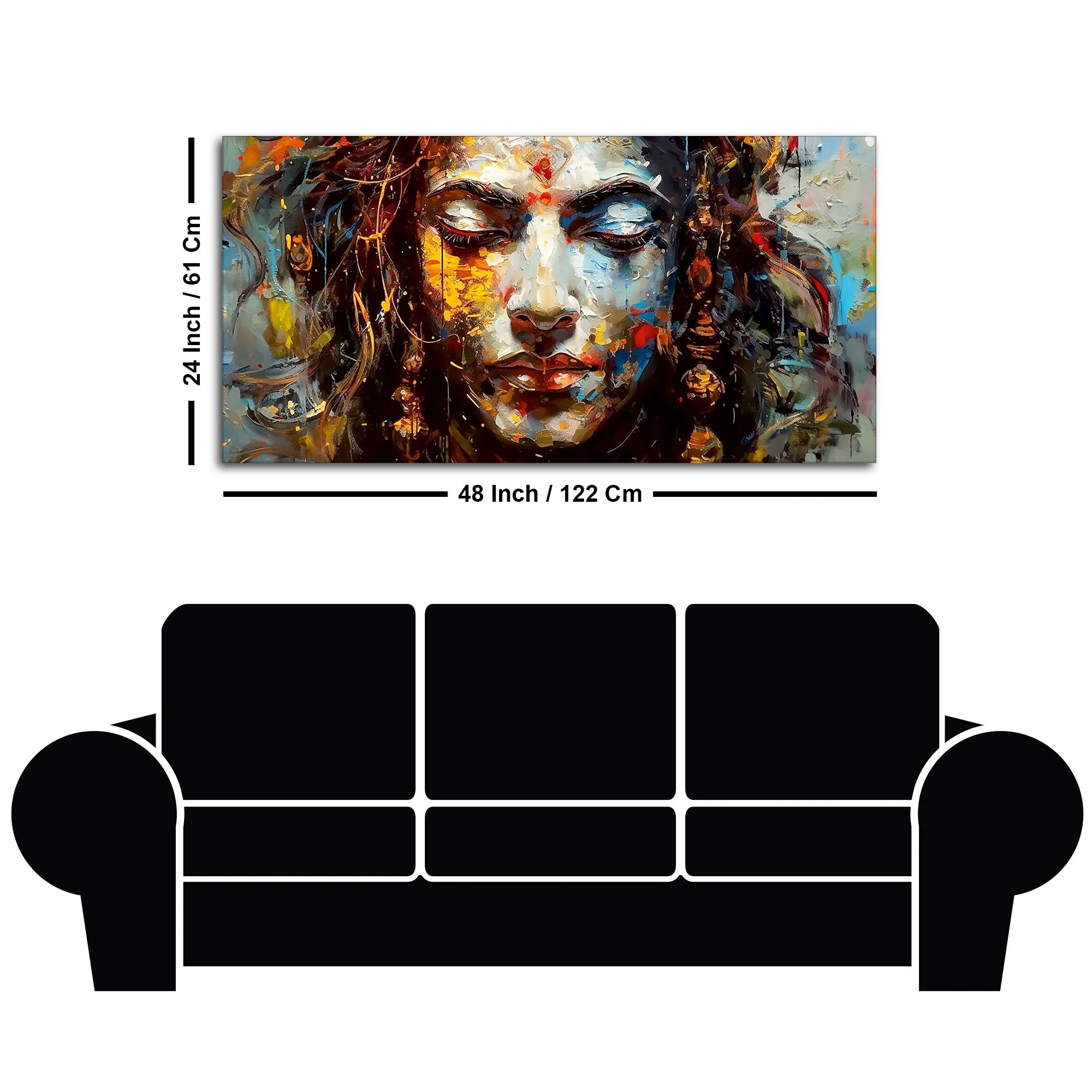 Beautiful Canvas Wall Painting of Artistic Colorful Women Face Art - Image 7