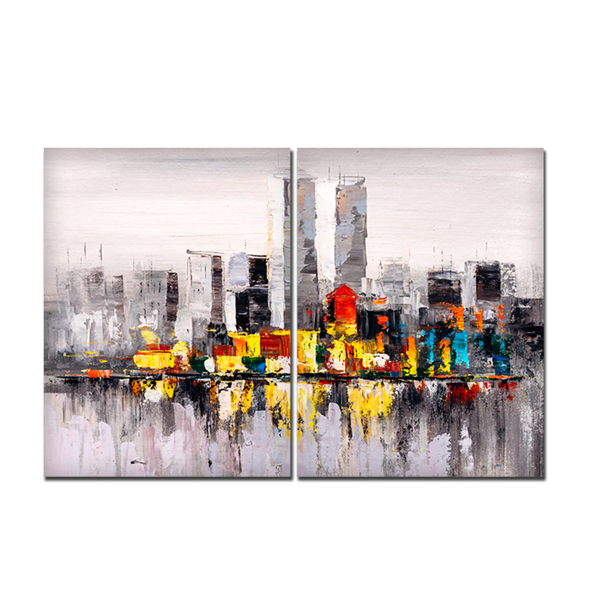 Beautiful City View Canvas Wall Painting of 2 Pieces - Image 4