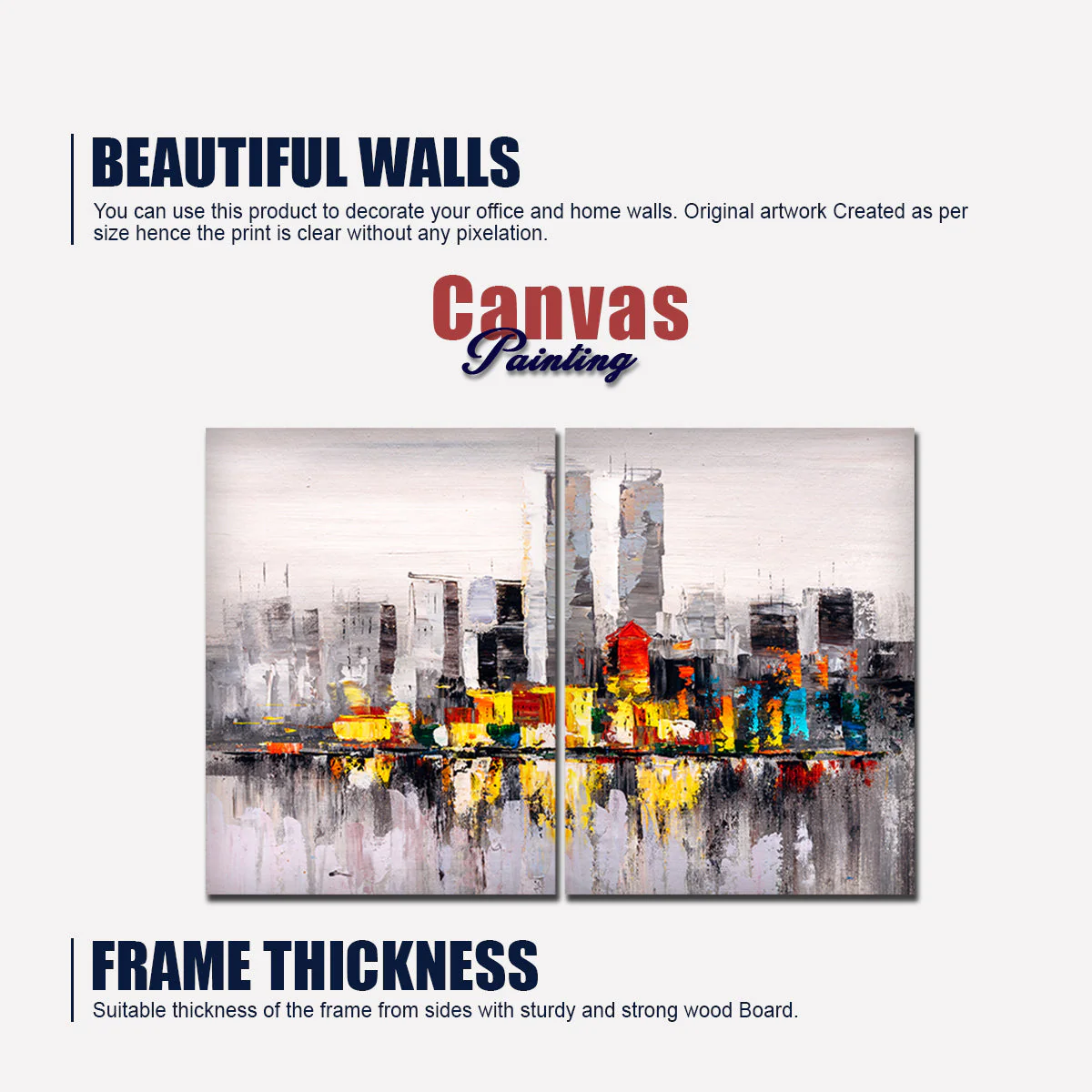 Beautiful City View Canvas Wall Painting of 2 Pieces - Image 5