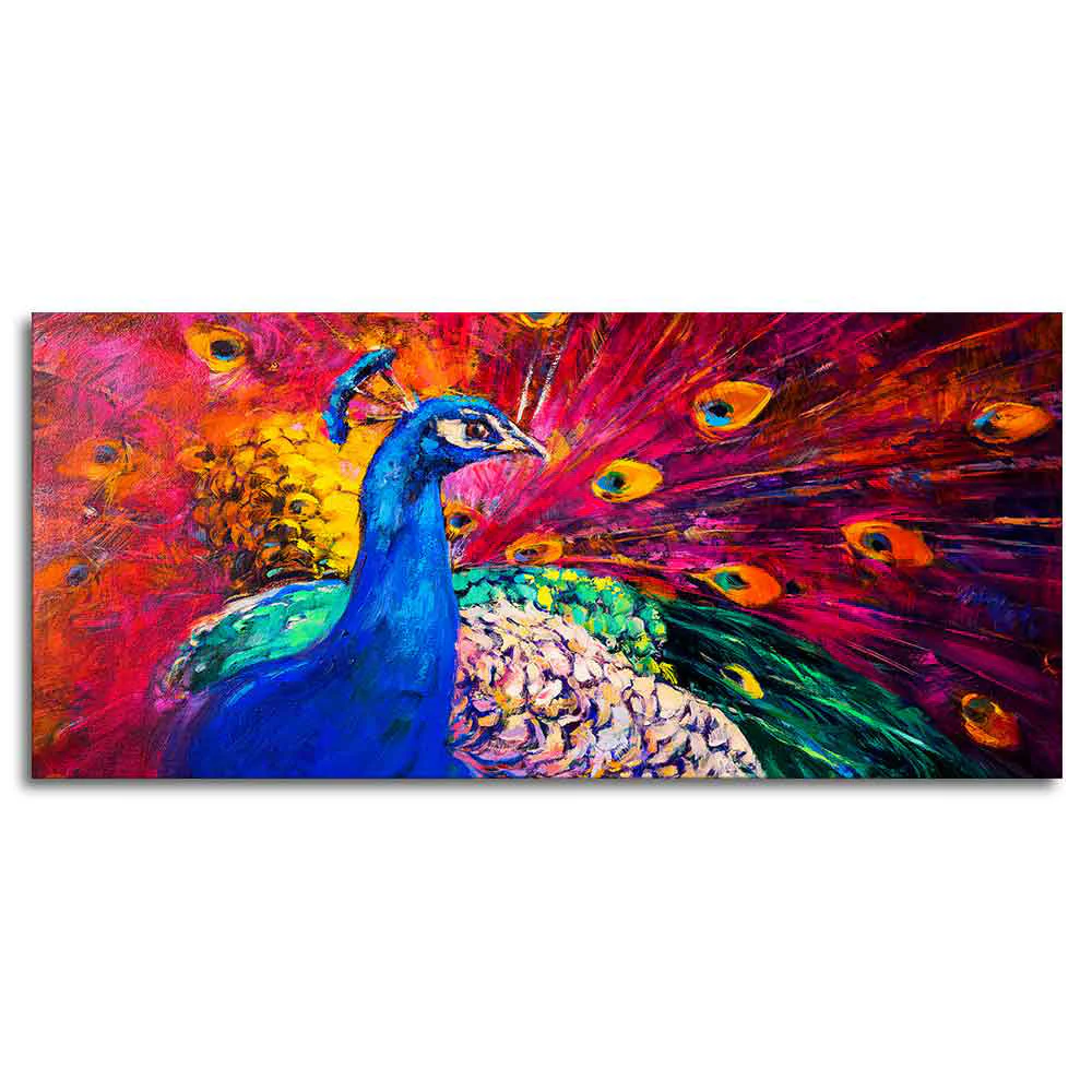 Beautiful Colorful Peacock Premium Canvas Wall Painting - Image 5