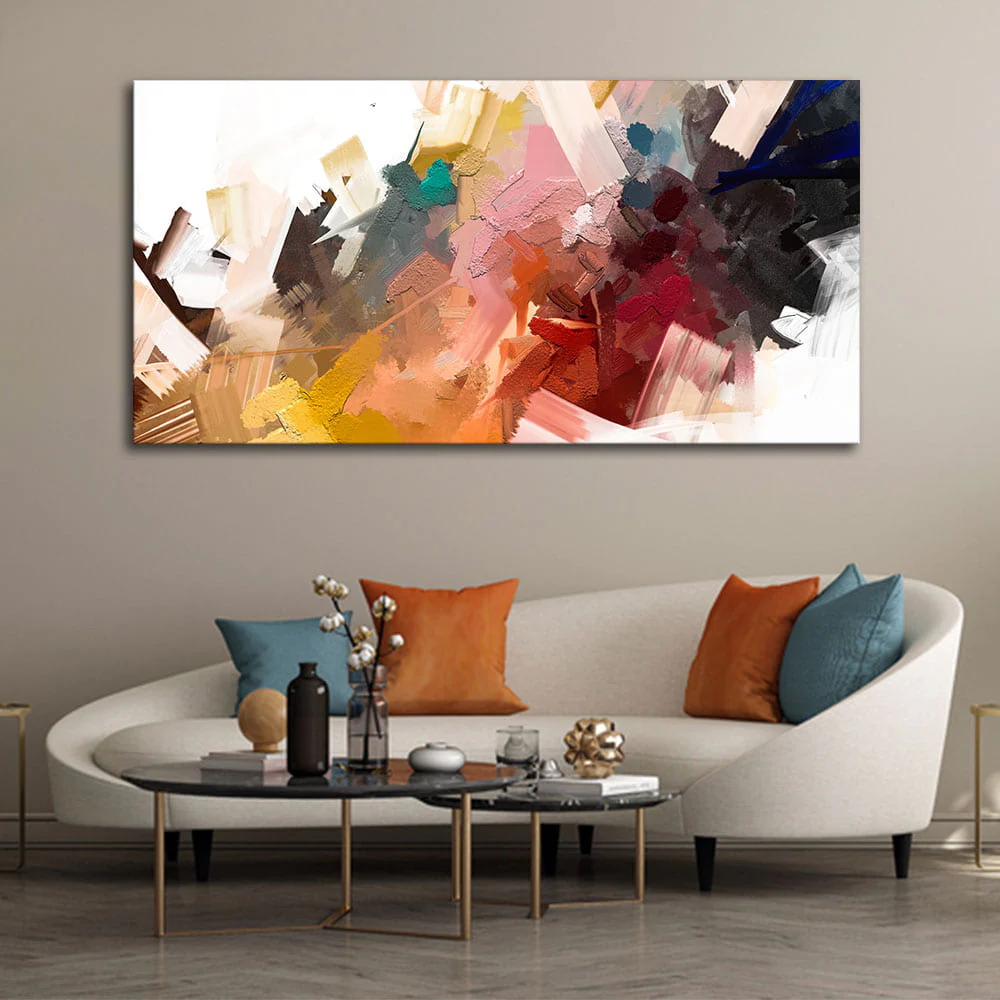 Beautiful Colorful Texture Abstract art Canvas Wall Painting - Image 2