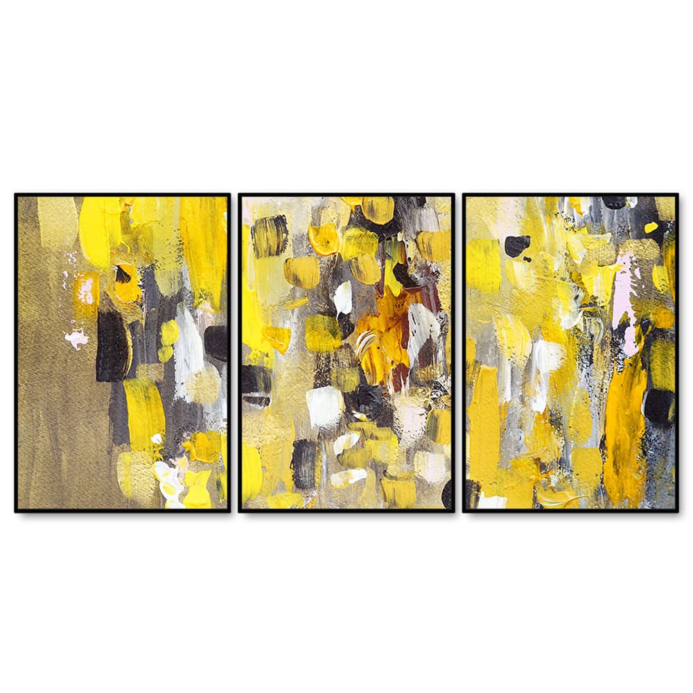 Beautiful Colorful Texture Abstract Art Floating Wall Painting Set of 3 - Image 4