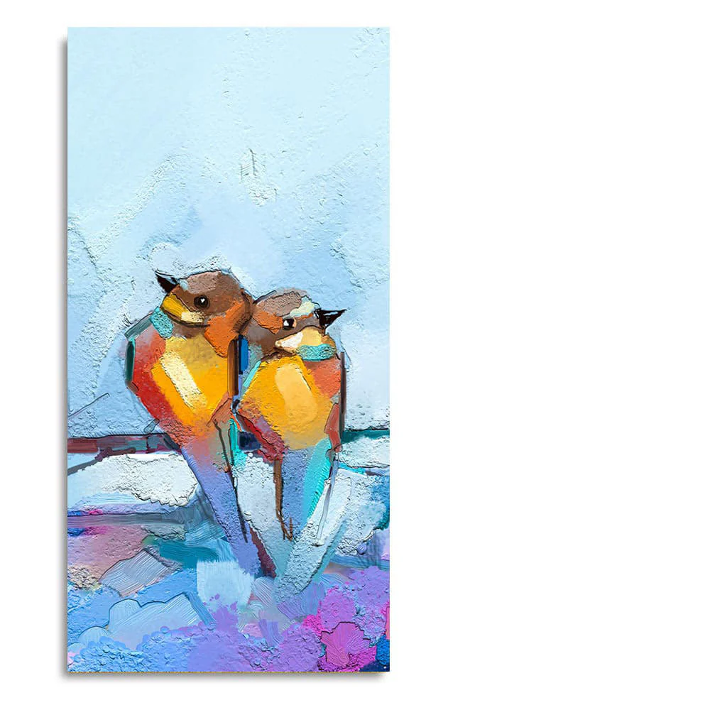Beautiful Couple Birds Premium Canvas Wall Painting - Image 4