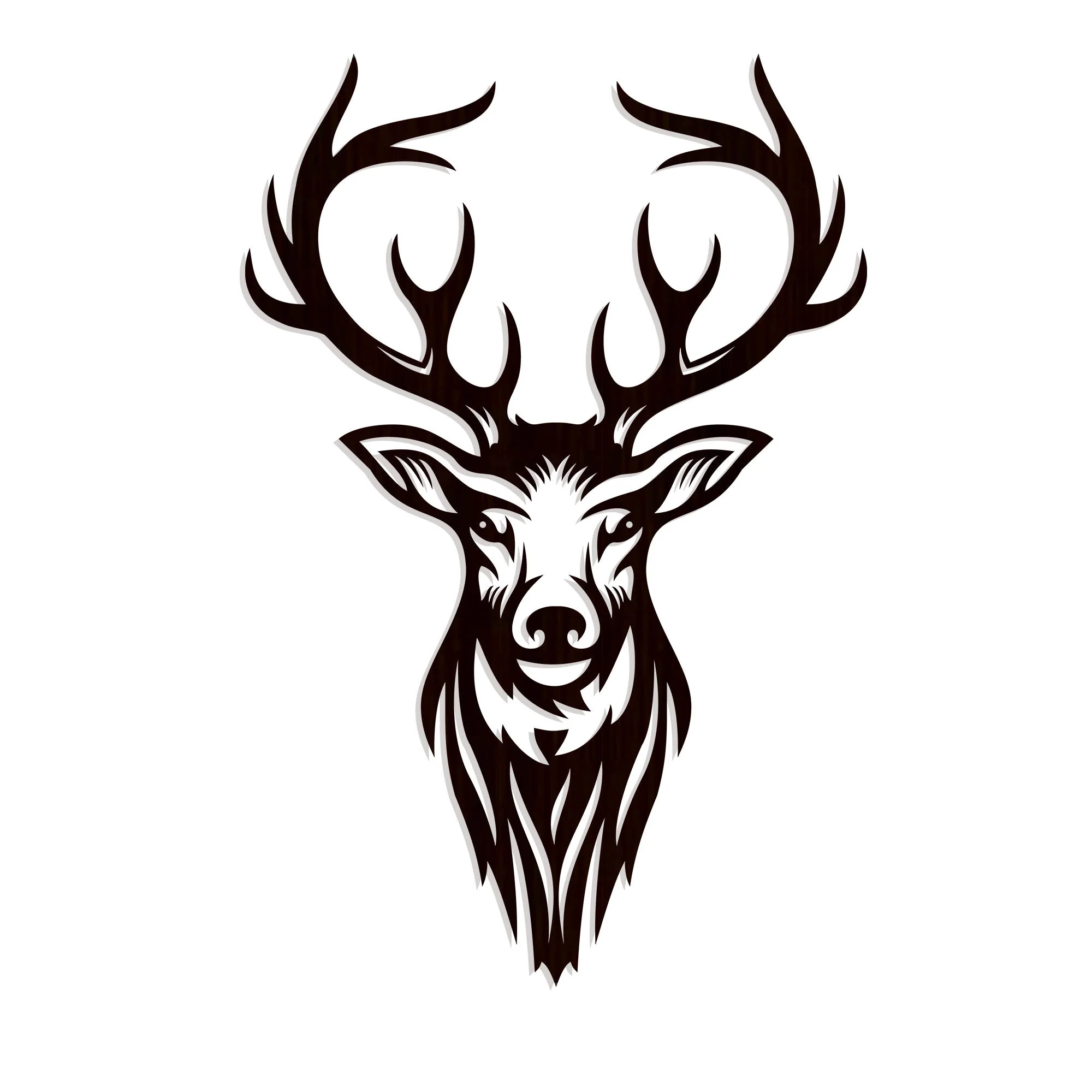 Beautiful Deer Head Premium Backlit Wooden Wall Hanging with LED Night Light Walnut Finish - Image 3