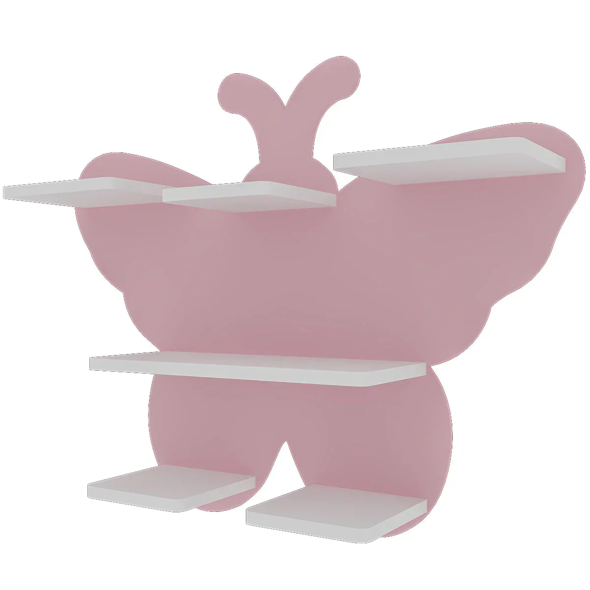 Beautiful Designer Pink Butterfly Wooden Wall Shelf for Kids - Image 3
