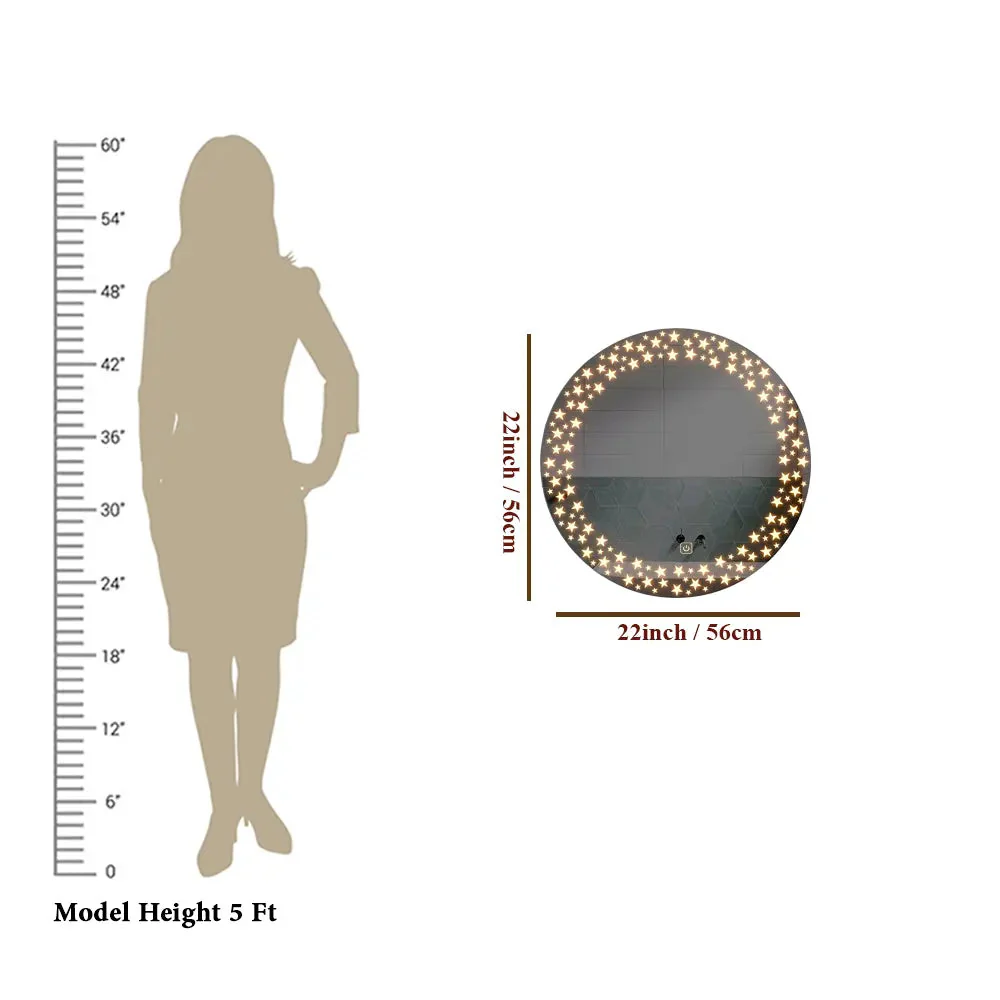 Beautiful Designer Twinkling Stars Bathroom Mirror With LED - Image 4