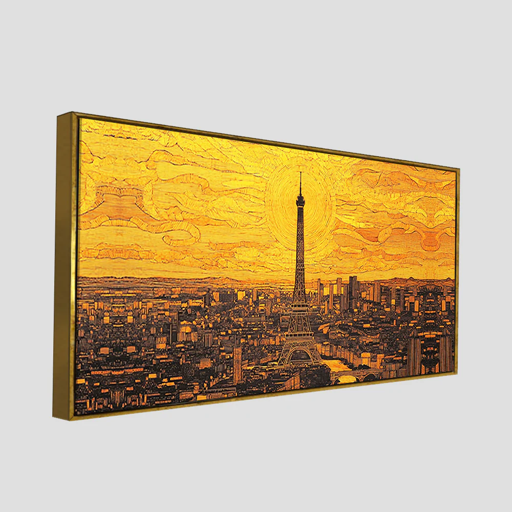 Beautiful Eiffel Tower Skyline View Canvas Wall Painting - Image 4