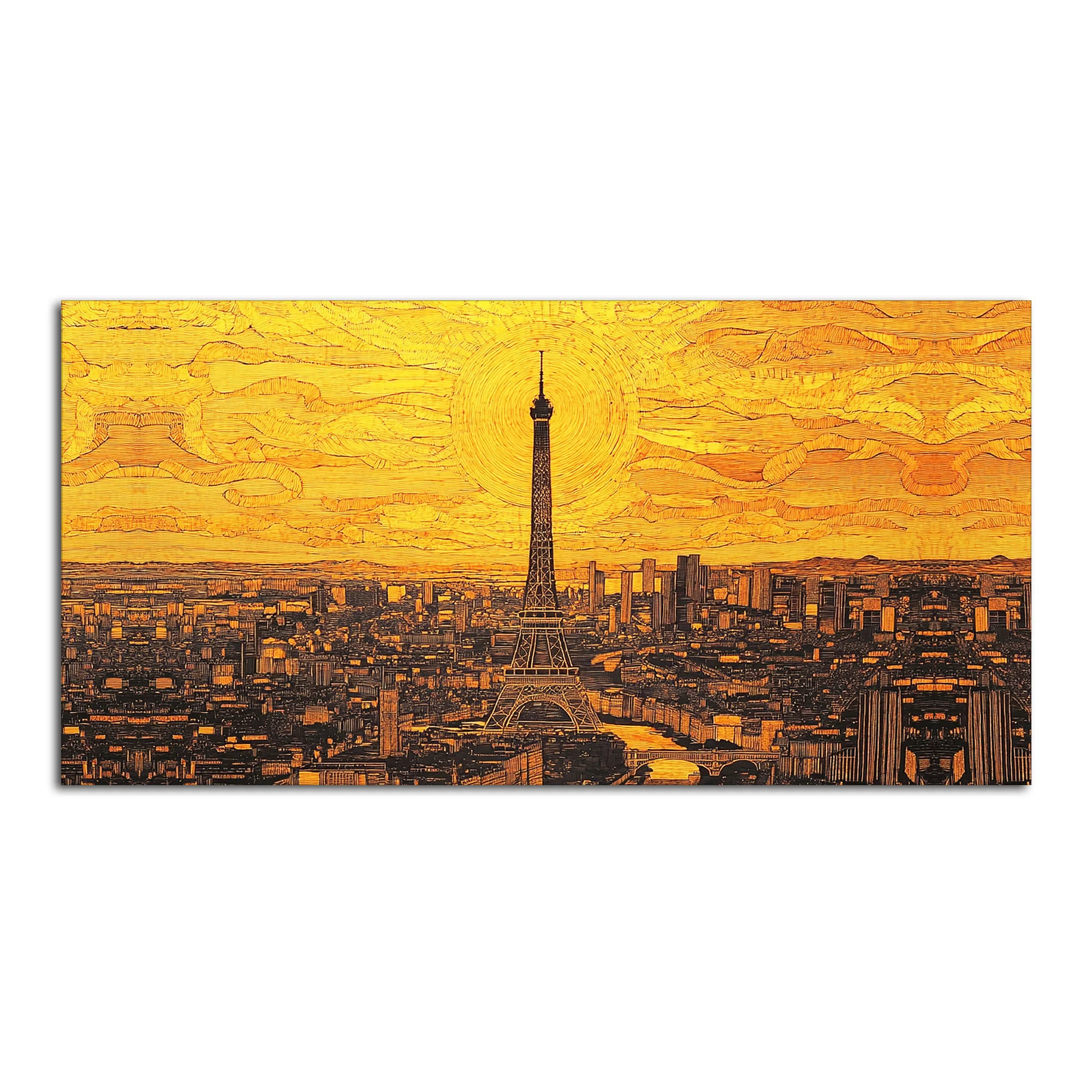 Beautiful Eiffel Tower Skyline View Canvas Wall Painting - Image 5