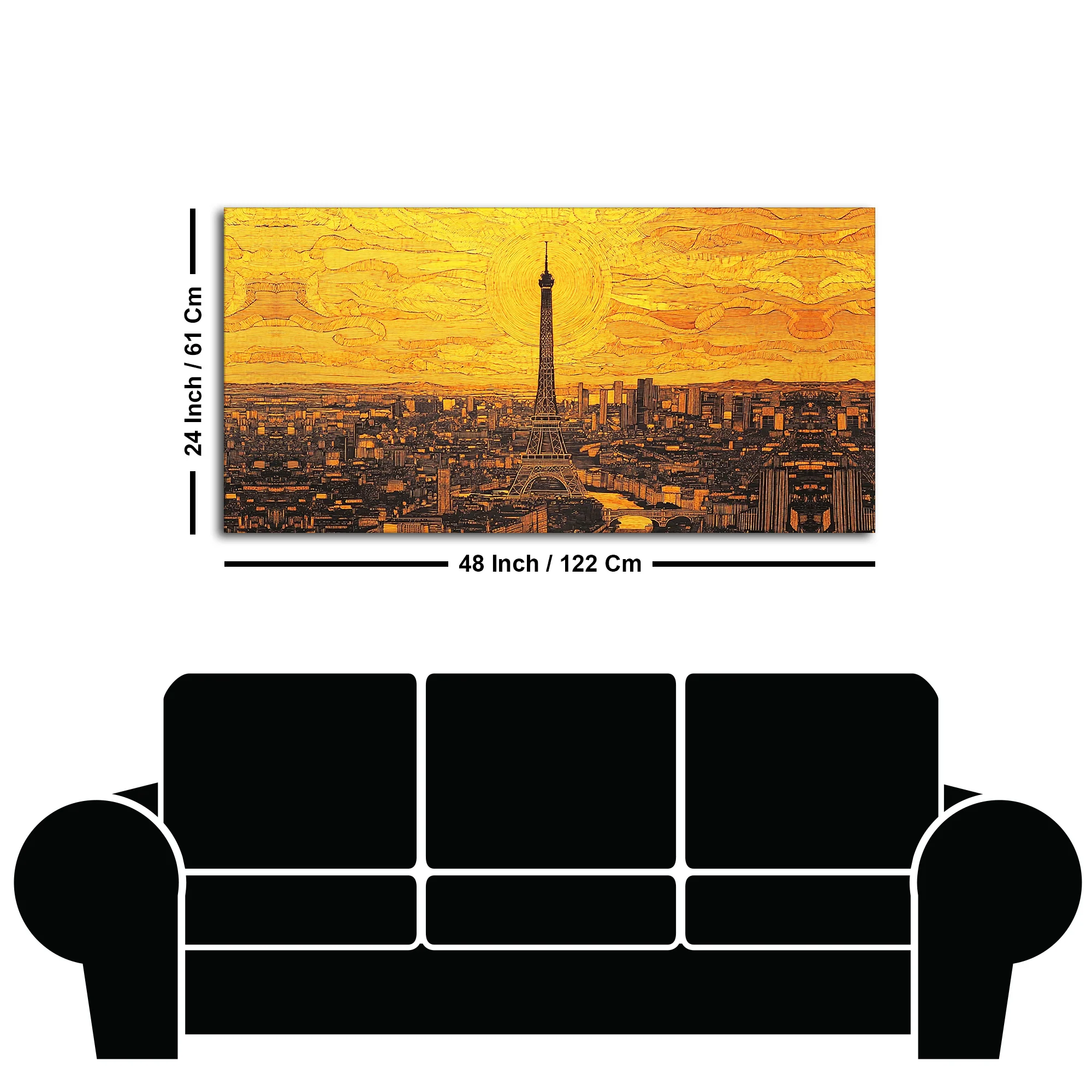 Beautiful Eiffel Tower Skyline View Canvas Wall Painting - Image 7
