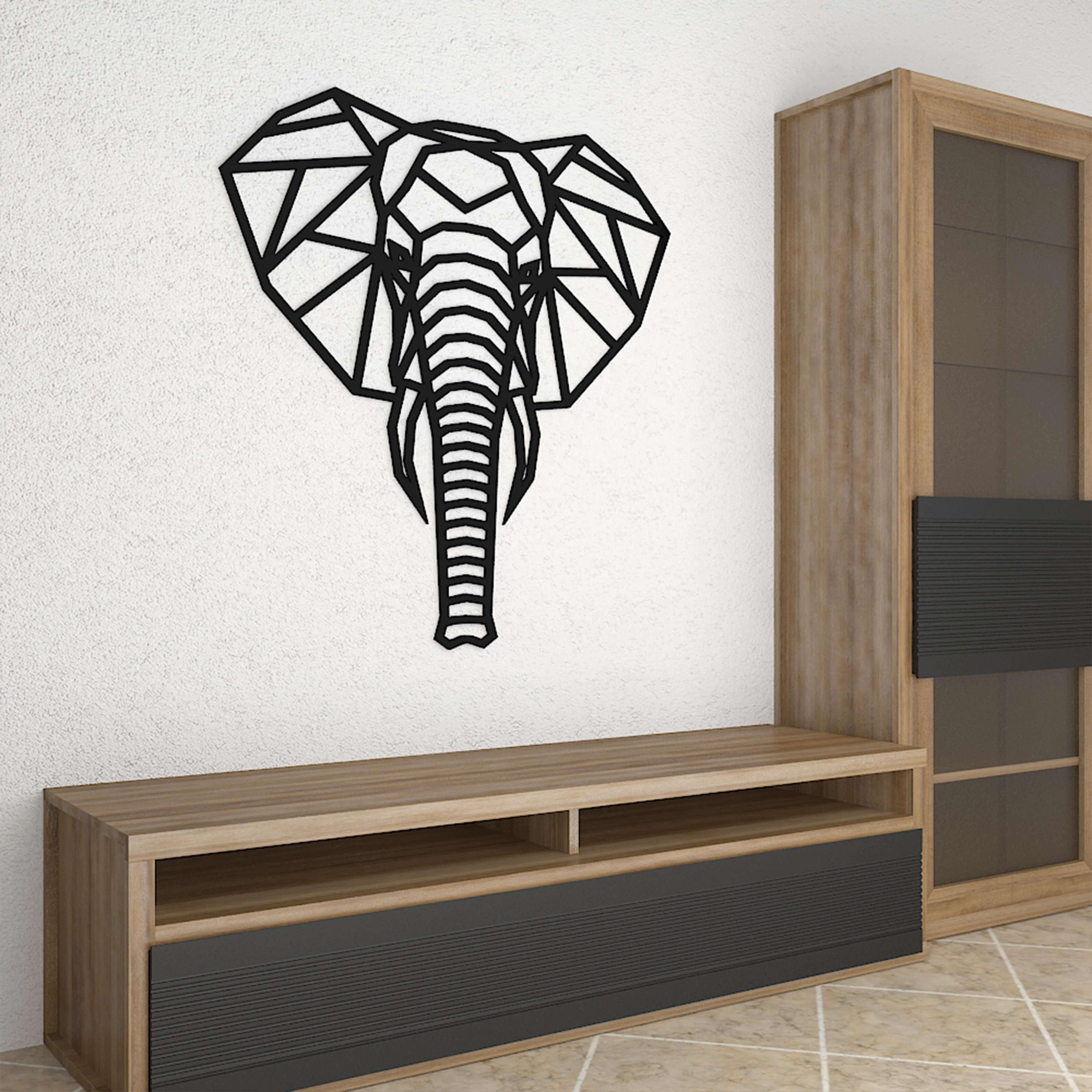 Beautiful Elephant Head Premium Quality Wooden Wall Hanging - Image 5